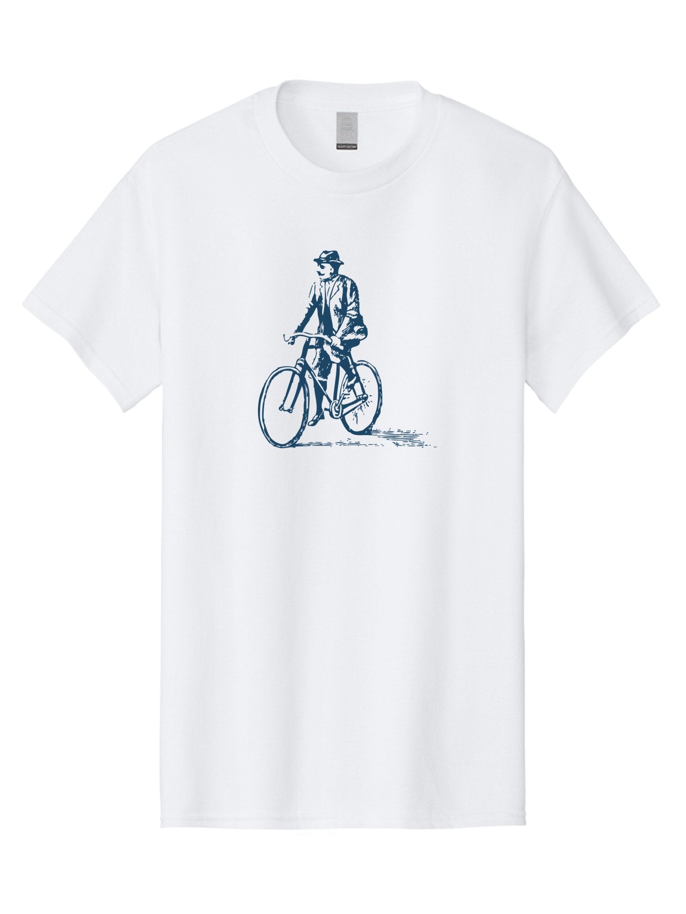 Classic Bicycle Men'S Graphic Tee, 100% Cotton, Comfortable Casual Summer Wear, Machine Washable, Vintage Man, Bicycle Riding, Classic Cycling, Retro Style, Hat Wearing, Outdoor Activity, Historical Illustration, Antique Bike Aae183 11