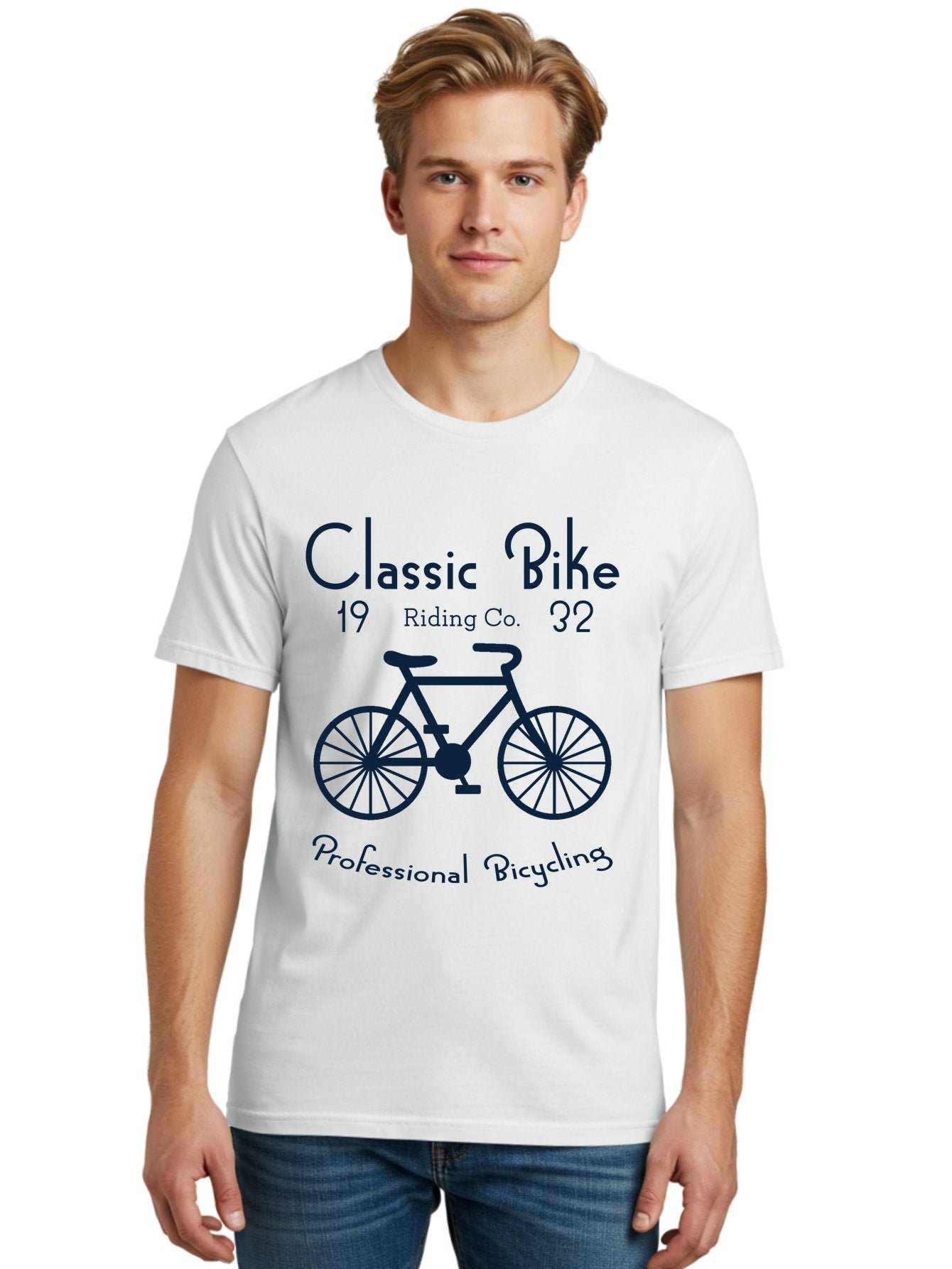 Classic Bike -Men Men'S Graphic Tee, 100% Cotton, Comfortable Casual Summer Wear, Machine Washable, Vintage Bicycle, Professional Bicycling, Classic Bike Riding, Cycling Company, Bike Enthusiasts, Retro Bike Design, Cycling Culture, Aae184 24