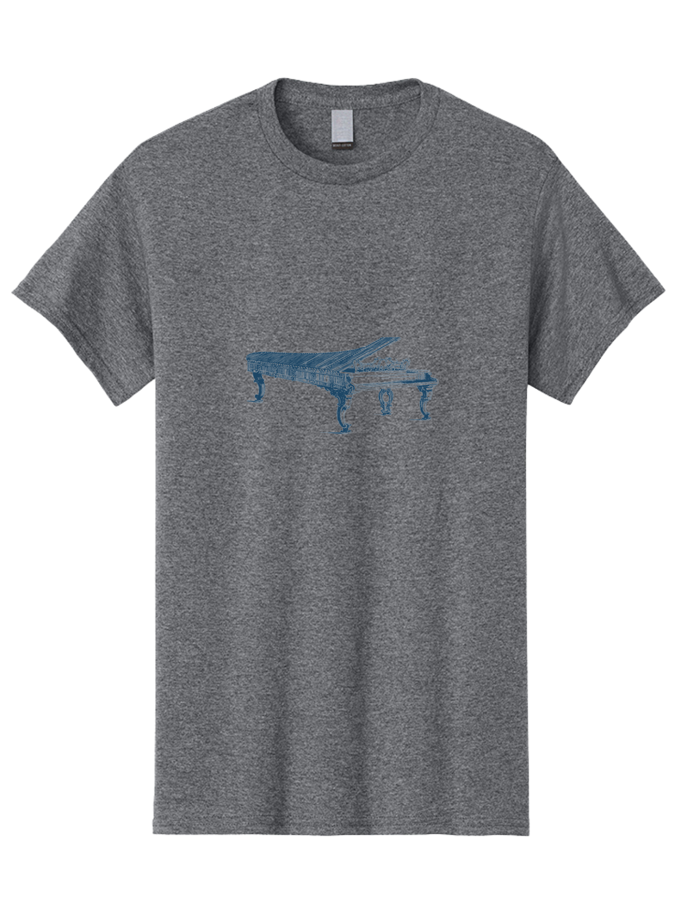 Classic Concert Piano Men'S Graphic Tee, 100% Cotton, Comfortable Casual Summer Wear, Machine Washable, Grand Piano, Musical Instrument, Ornate Design, Open Lid, Decorative Legs, Classical Music, Elegant Atmosphere, Sophisticated Decor Aae186 17