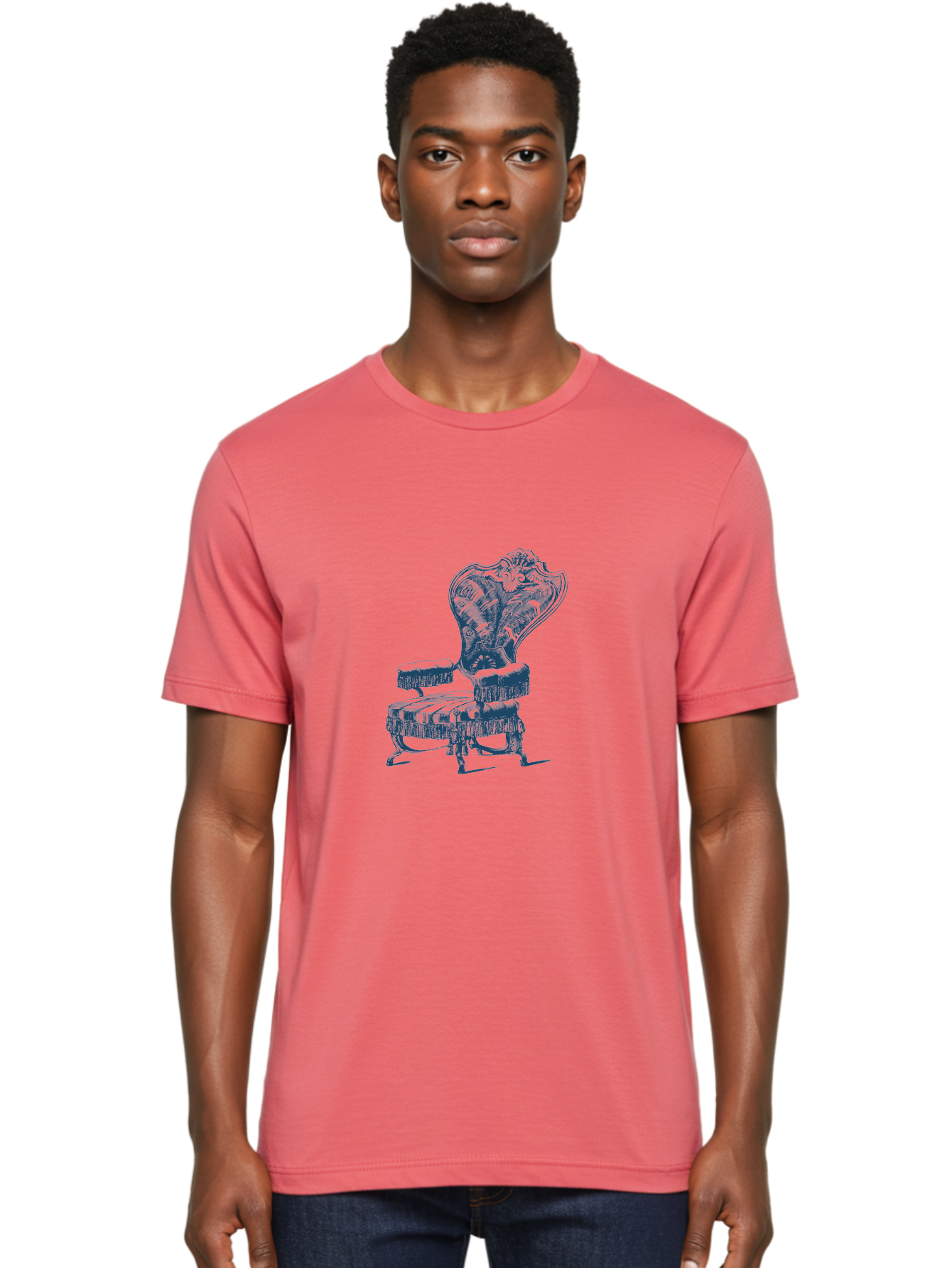Classic Lounge Chair Men'S Graphic Tee, 100% Cotton, Comfortable Casual Summer Wear, Machine Washable, Luxury Chair, Ornate Design, Intricate Patterns, Regal Furniture, Elegant Decor, Vintage Style, Opulent Interiors, Majestic Seating Aae187