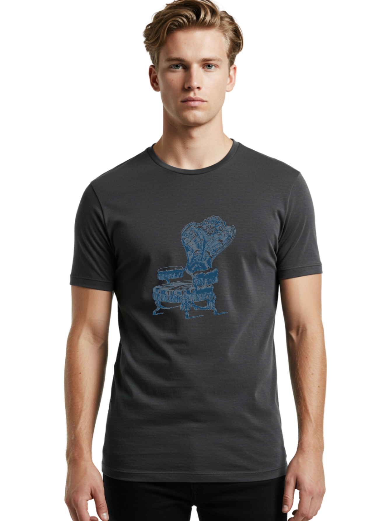Classic Lounge Chair Men'S Graphic Tee, 100% Cotton, Comfortable Casual Summer Wear, Machine Washable, Luxury Chair, Ornate Design, Intricate Patterns, Regal Furniture, Elegant Decor, Vintage Style, Opulent Interiors, Majestic Seating Aae187 28