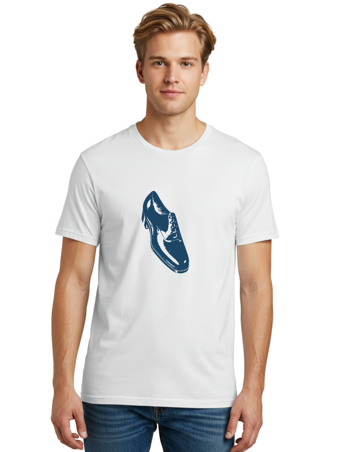Classic Oxford Dress Shoe Men'S Graphic Tee, 100% Cotton, Comfortable Casual Summer Wear, Machine Washable, Blue Shoe, Footwear Fashion, Shoe Design, Minimalist Style, Modern Footwear, Sleek Design, Casual Wear Aae189 18