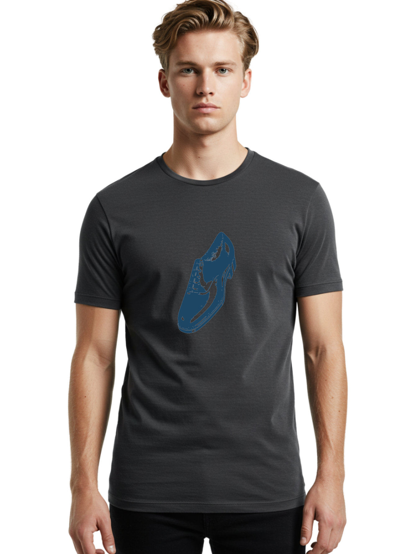 Classic Oxford Dress Shoe 2 Men'S Graphic Tee, 100% Cotton, Comfortable Casual Summer Wear, Machine Washable, Blue Shoes, Athletic Footwear, Sneaker Design, Fashion Accessory, Modern Style, Minimalist Graphic, Streetwear, Casual Wear Aae190 4