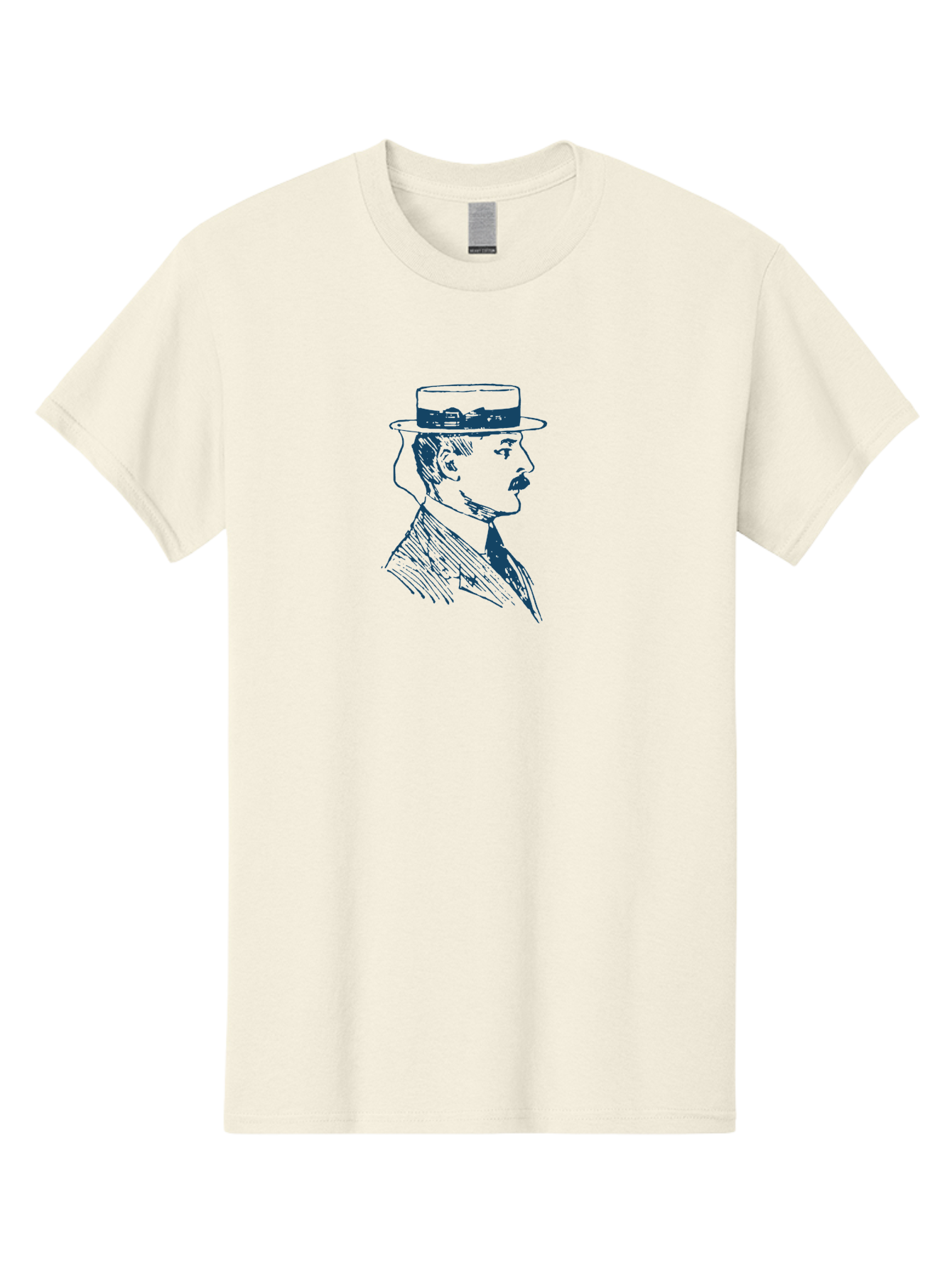 Classic Retro Male Men'S Graphic Tee, 100% Cotton, Comfortable Casual Summer Wear, Machine Washable, Vintage Gentleman, Classic Style, Formal Wear, Elegant Attire, Refined Features, Sophisticated Look, Mustachioed Man, Hat And Tie, Aae192 7