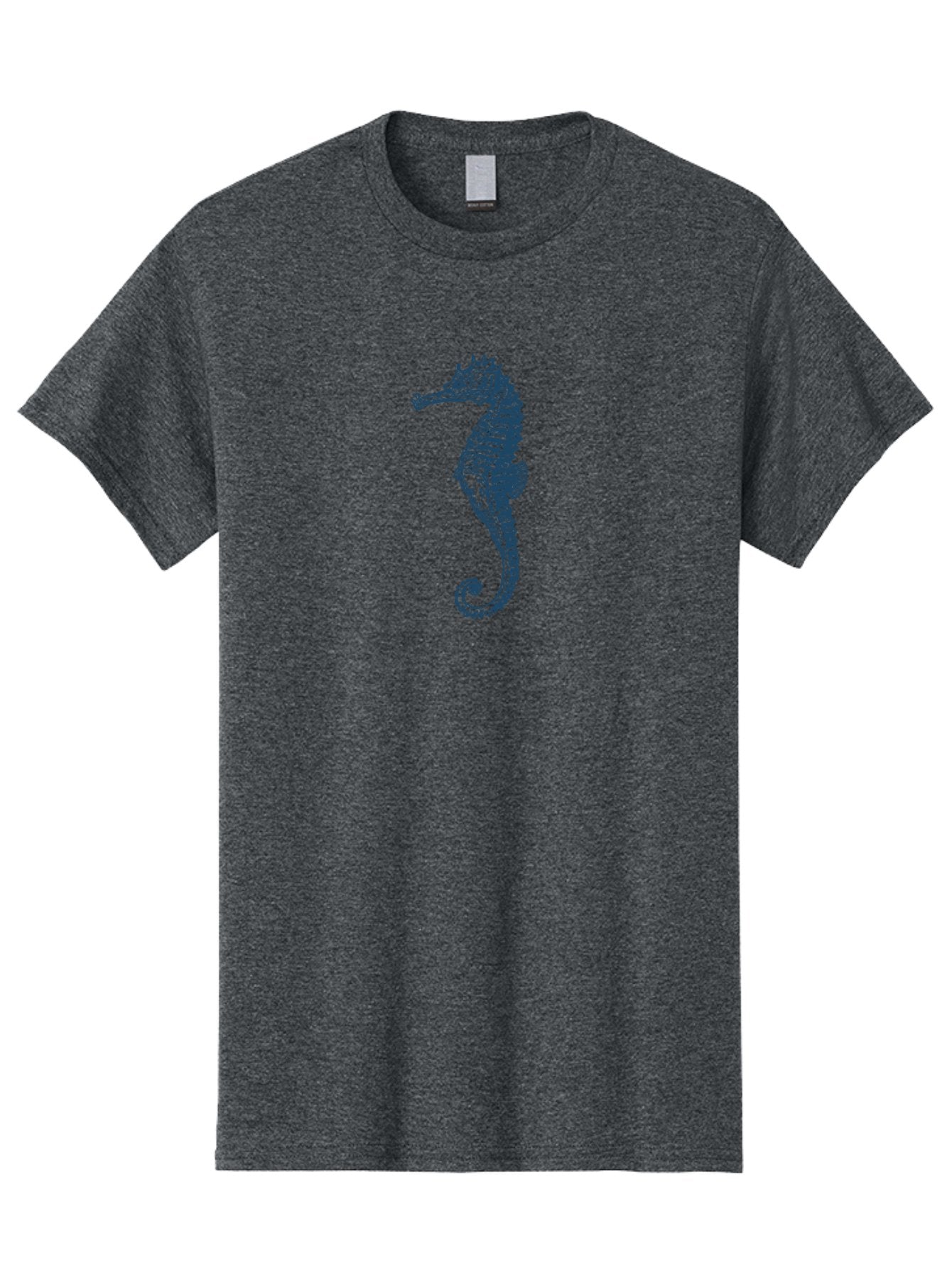 Classic Seahorse Men'S Graphic Tee, 100% Cotton, Comfortable Casual Summer Wear, Machine Washable, Seahorse, Ocean Creature, Marine Life, Underwater World, Blue Illustration, Detailed Artwork, Wildlife, Majestic Animal, Oceanic Beauty, Aae193 14