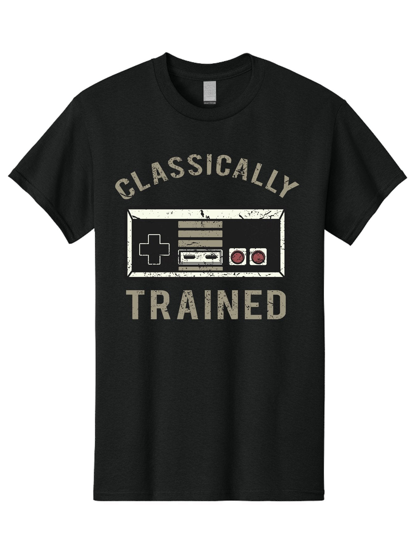 Classically Trained Distressed -Men Men'S Graphic Tee, 100% Cotton, Comfortable Casual Summer Wear, Machine Washable, Retro Video Game Controller, Vintage Gaming, Classic Games, Nostalgic Design, Retro Aesthetic, Gaming Nostalgia, Aae194