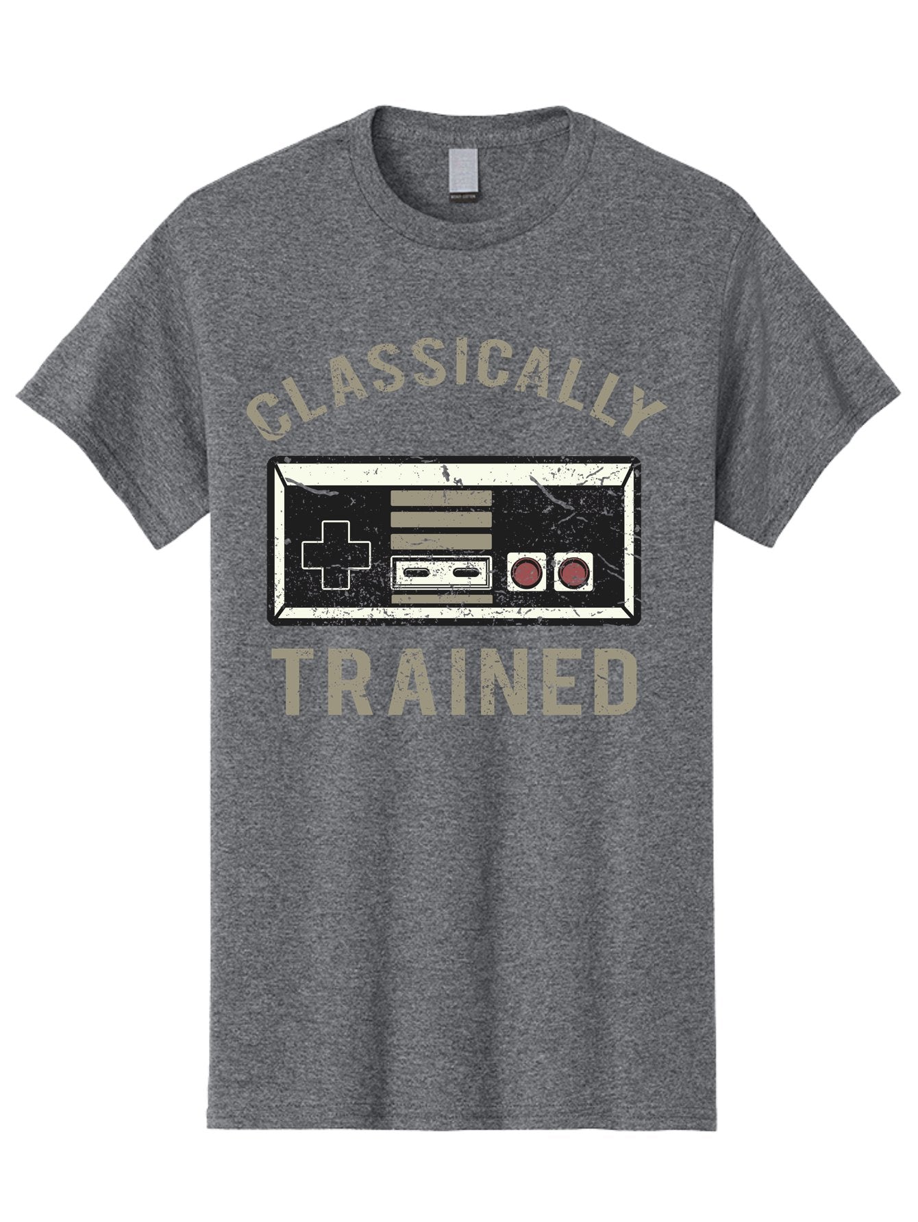 Classically Trained Distressed -Men Men'S Graphic Tee, 100% Cotton, Comfortable Casual Summer Wear, Machine Washable, Retro Video Game Controller, Vintage Gaming, Classic Games, Nostalgic Design, Retro Aesthetic, Gaming Nostalgia, Aae194 13