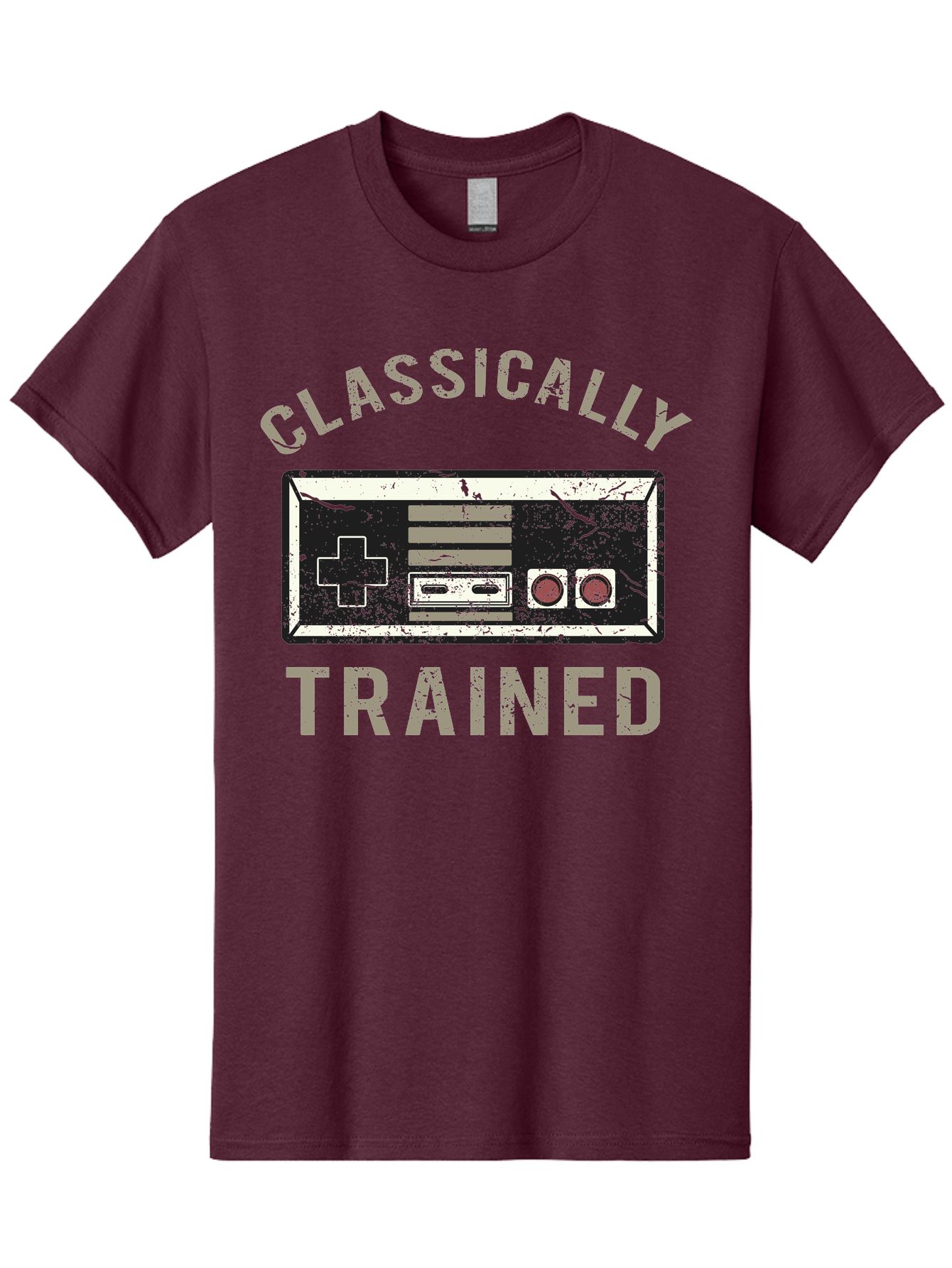 Classically Trained Distressed -Men Men'S Graphic Tee, 100% Cotton, Comfortable Casual Summer Wear, Machine Washable, Retro Video Game Controller, Vintage Gaming, Classic Games, Nostalgic Design, Retro Aesthetic, Gaming Nostalgia, Aae194 5