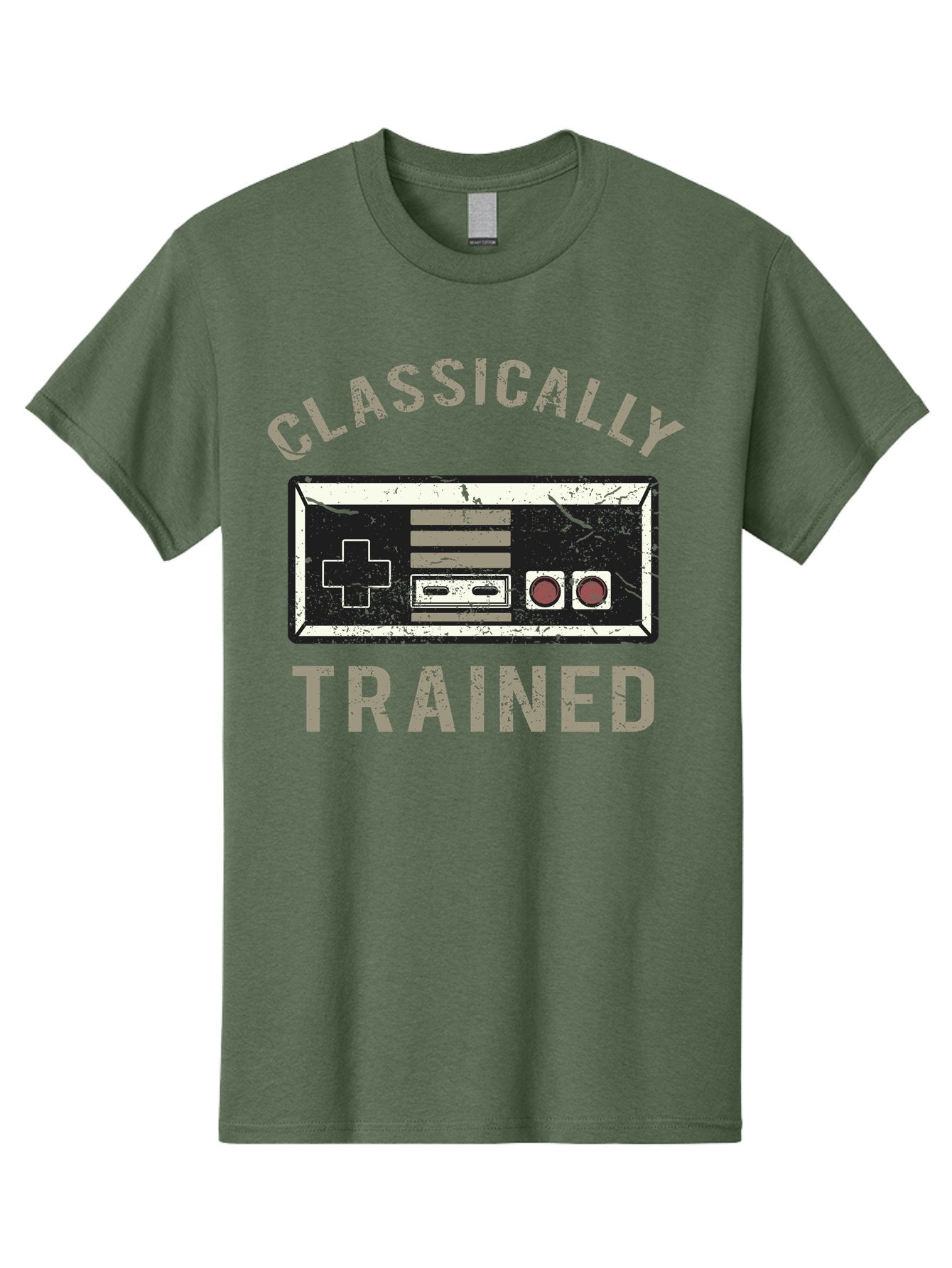 Classically Trained Distressed -Men Men'S Graphic Tee, 100% Cotton, Comfortable Casual Summer Wear, Machine Washable, Retro Video Game Controller, Vintage Gaming, Classic Games, Nostalgic Design, Retro Aesthetic, Gaming Nostalgia, Aae194