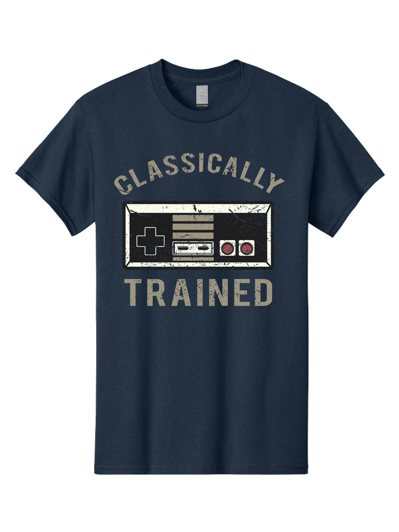 Classically Trained Distressed -Men Men'S Graphic Tee, 100% Cotton, Comfortable Casual Summer Wear, Machine Washable, Retro Video Game Controller, Vintage Gaming, Classic Games, Nostalgic Design, Retro Aesthetic, Gaming Nostalgia, Aae194 4