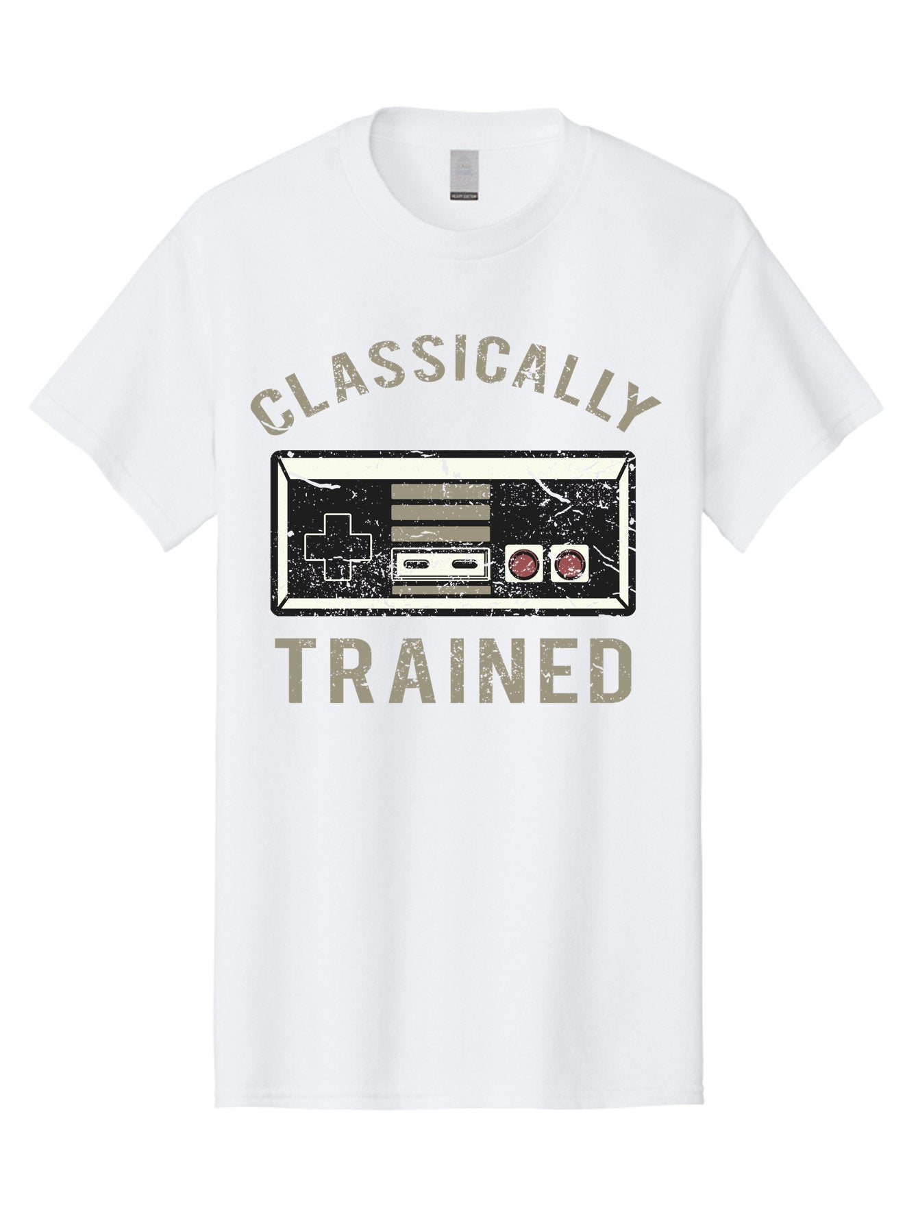 Classically Trained Distressed -Men Men'S Graphic Tee, 100% Cotton, Comfortable Casual Summer Wear, Machine Washable, Retro Video Game Controller, Vintage Gaming, Classic Games, Nostalgic Design, Retro Aesthetic, Gaming Nostalgia, Aae194 10