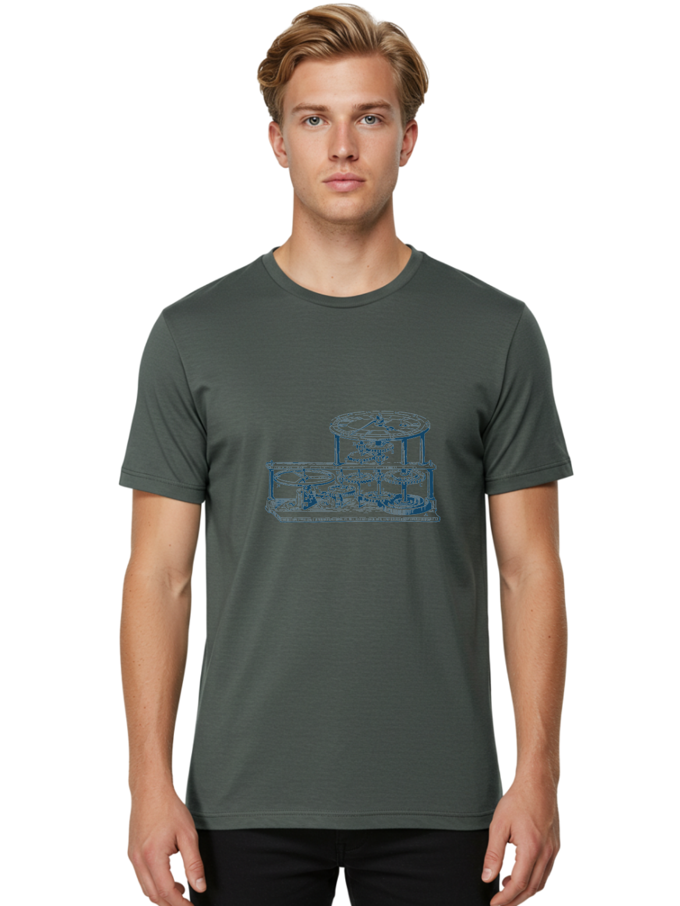 Clocksmith Theory Men'S Graphic Tee, 100% Cotton, Comfortable Casual Summer Wear, Machine Washable, Clockwork Gears, Mechanical Parts, Intricate Design, Watchmaker'S Art, Horology, Precision Engineering, Mechanical Clock, Timekeeping Device, Aae195