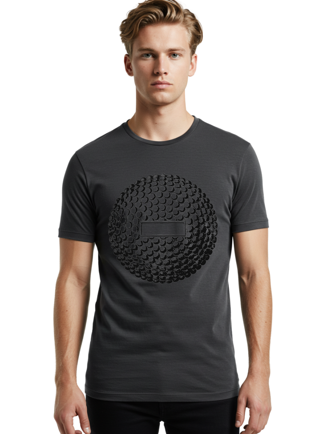 Clubshot Men'S Graphic Tee, 100% Cotton, Comfortable Casual Summer Wear, Machine Washable, Golf Ball, Textured Surface, Dimpled Pattern, Blank Label, Rectangular Shape, 3D Illustration, Graphic Design Element, Sports Imagery, Placeholder Text Aae196