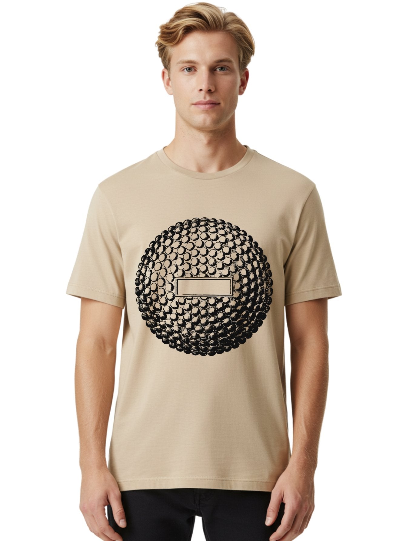 Clubshot Men'S Graphic Tee, 100% Cotton, Comfortable Casual Summer Wear, Machine Washable, Golf Ball, Textured Surface, Dimpled Pattern, Blank Label, Rectangular Shape, 3D Illustration, Graphic Design Element, Sports Imagery, Placeholder Text Aae196 24