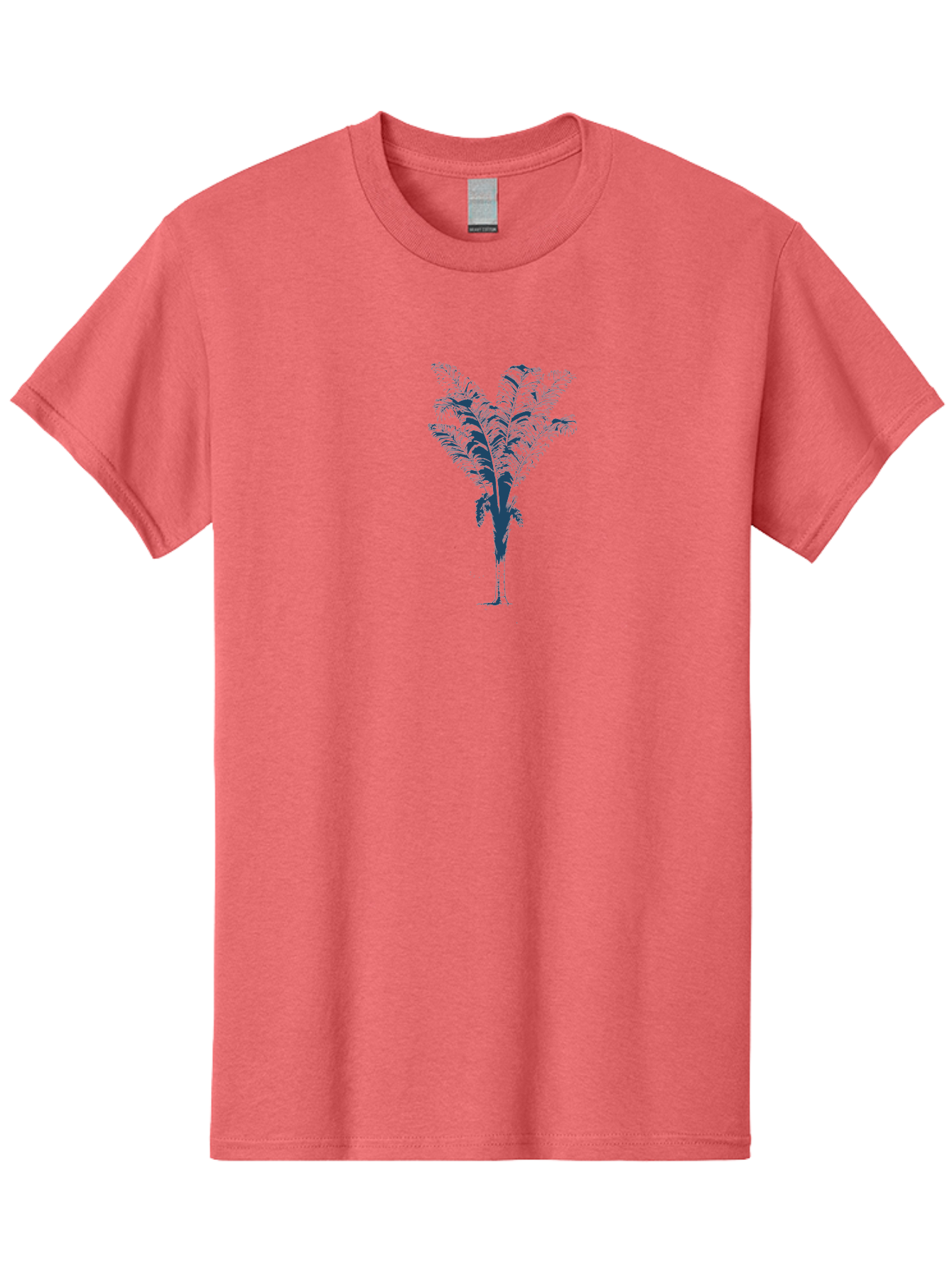 Coastal Palm Men'S Graphic Tee, 100% Cotton, Comfortable Casual Summer Wear, Machine Washable, Palm Tree Illustration, Tropical Plant, Exotic Foliage, Minimalist Design, Blue And Green Hues, Digital Artwork, Modern Graphics Aae197 27