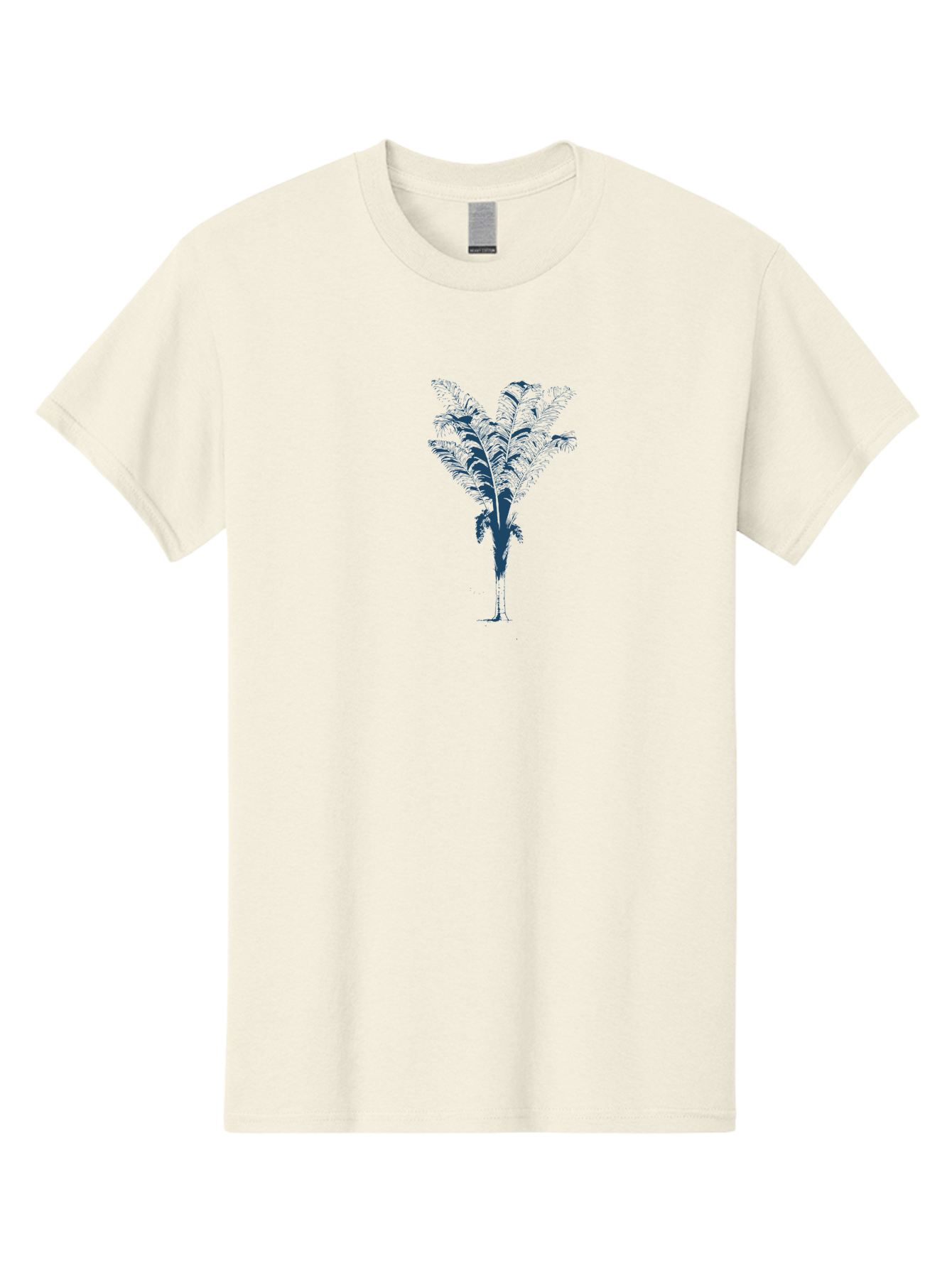Coastal Palm Men'S Graphic Tee, 100% Cotton, Comfortable Casual Summer Wear, Machine Washable, Palm Tree Illustration, Tropical Plant, Exotic Foliage, Minimalist Design, Blue And Green Hues, Digital Artwork, Modern Graphics Aae197 25
