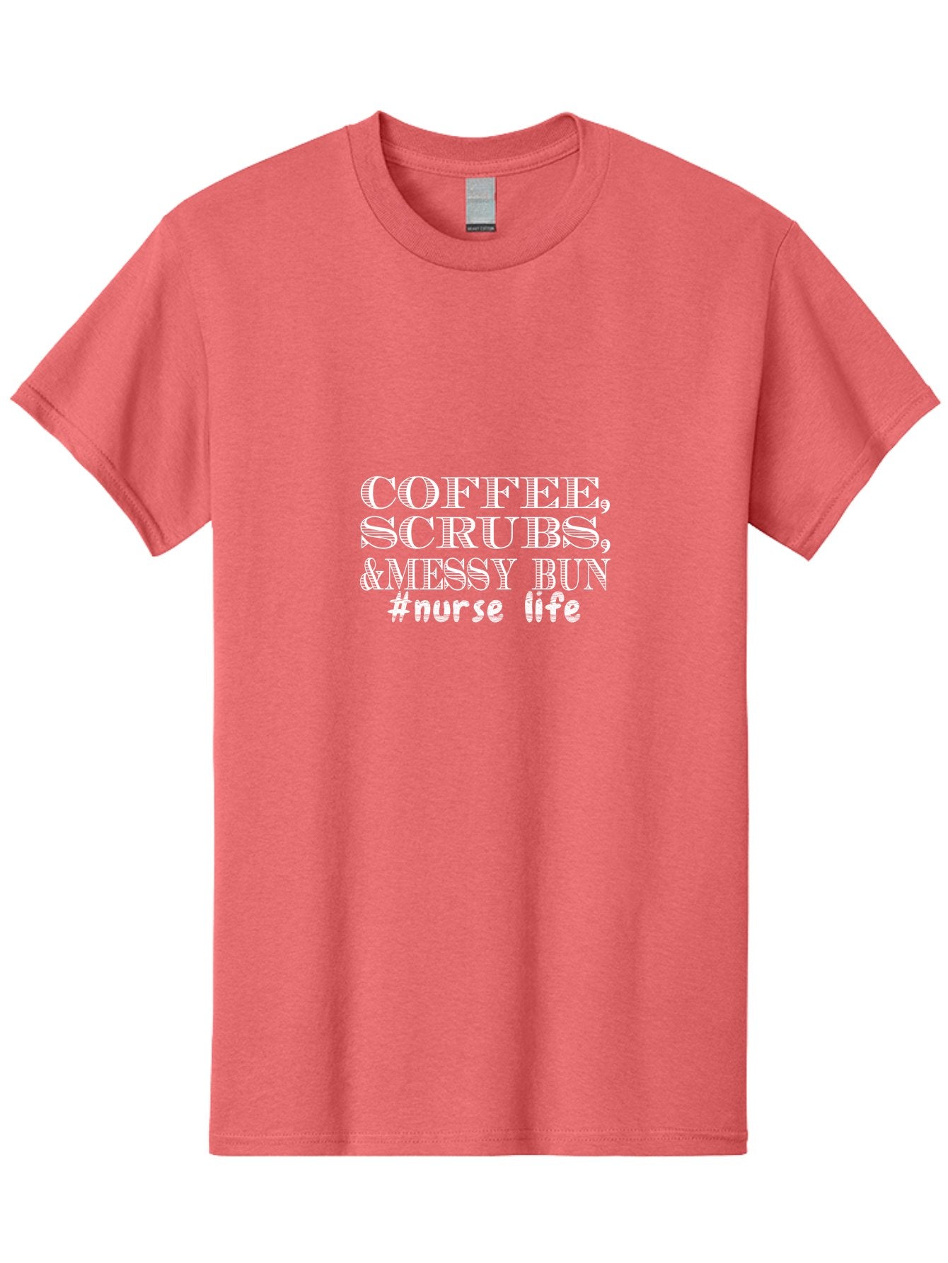 Coffee Scrubs &Messy Bun Men'S Graphic Tee, 100% Cotton, Comfortable Casual Summer Wear, Machine Washable, Nurse Life, Coffee Culture, Medical Profession, Healthcare Workers, Nursing Humor, Hospital Life, Medical Scrubs, Messy Bun Hairstyle Aae204 12