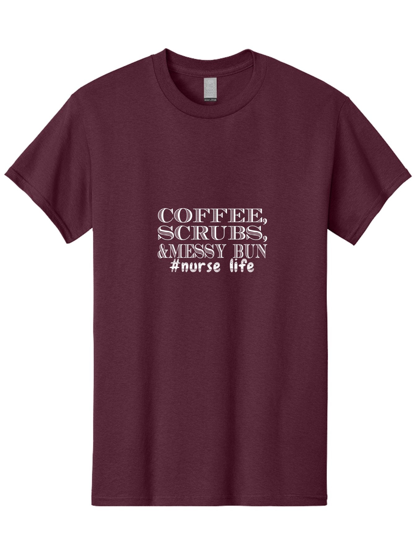 Coffee Scrubs &Messy Bun Men'S Graphic Tee, 100% Cotton, Comfortable Casual Summer Wear, Machine Washable, Nurse Life, Coffee Culture, Medical Profession, Healthcare Workers, Nursing Humor, Hospital Life, Medical Scrubs, Messy Bun Hairstyle Aae204 10