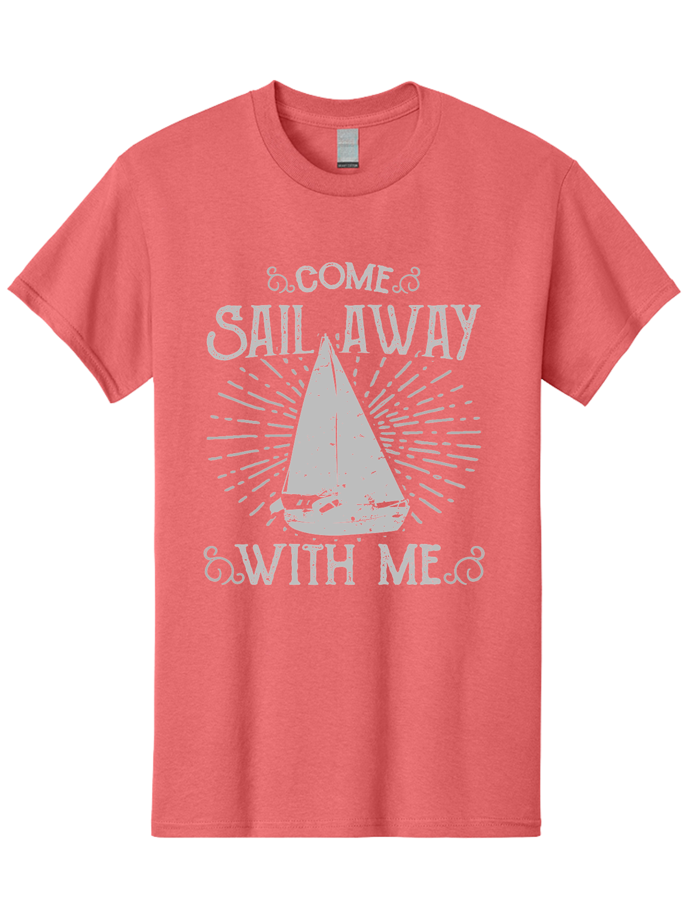 Come Sail Away -Women Men'S Graphic Tee, 100% Cotton, Comfortable Casual Summer Wear, Machine Washable, Sailboat Graphic, Nautical Theme, Inspirational Quote, Vintage Design, Sailing Adventure, Ocean Getaway, Relaxing Atmosphere, Retro Style Aae205 13
