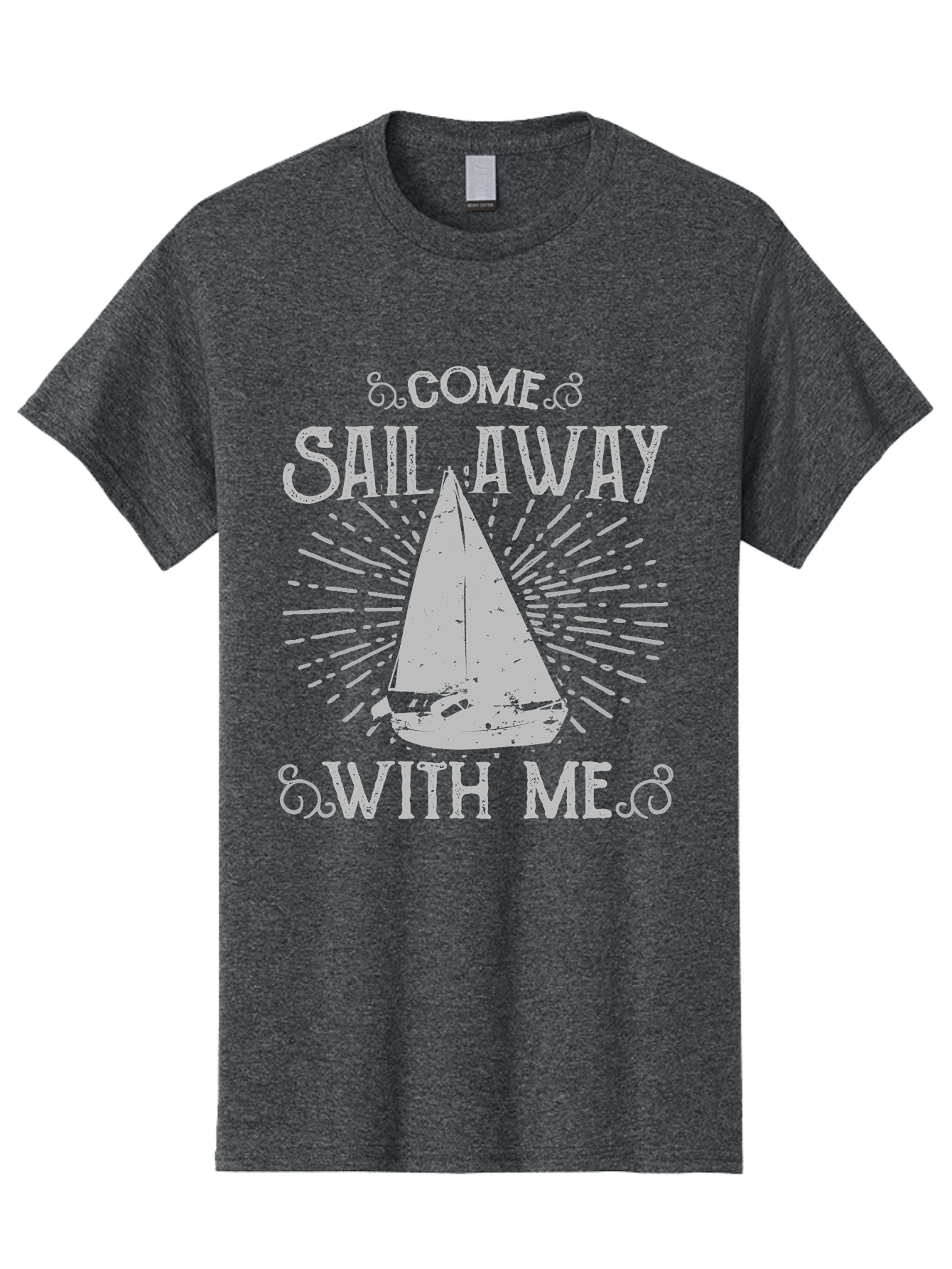 Come Sail Away -Women Men'S Graphic Tee, 100% Cotton, Comfortable Casual Summer Wear, Machine Washable, Sailboat Graphic, Nautical Theme, Inspirational Quote, Vintage Design, Sailing Adventure, Ocean Getaway, Relaxing Atmosphere, Retro Style Aae205 8