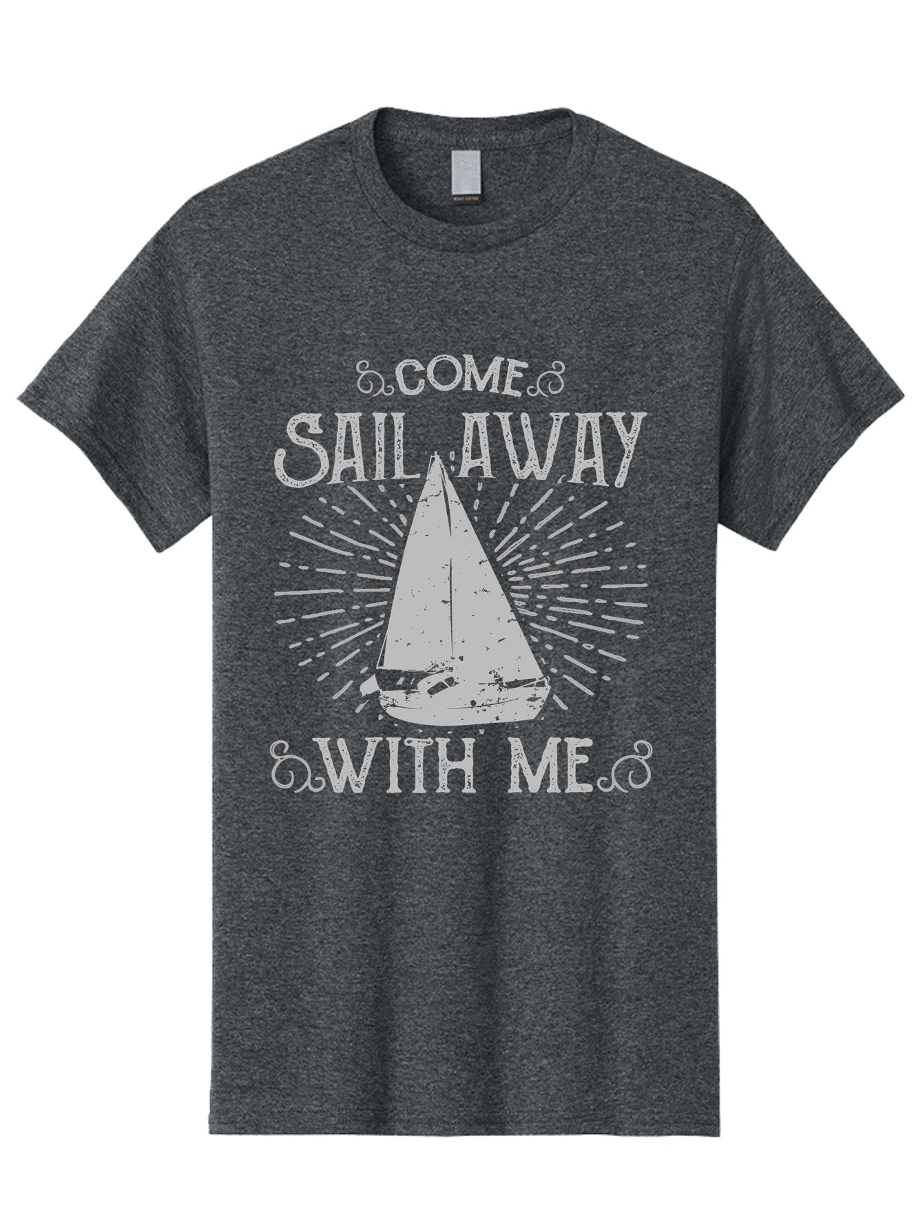 Come Sail Away -Women Men'S Graphic Tee, 100% Cotton, Comfortable Casual Summer Wear, Machine Washable, Sailboat Graphic, Nautical Theme, Inspirational Quote, Vintage Design, Sailing Adventure, Ocean Getaway, Relaxing Atmosphere, Retro Style Aae205 5