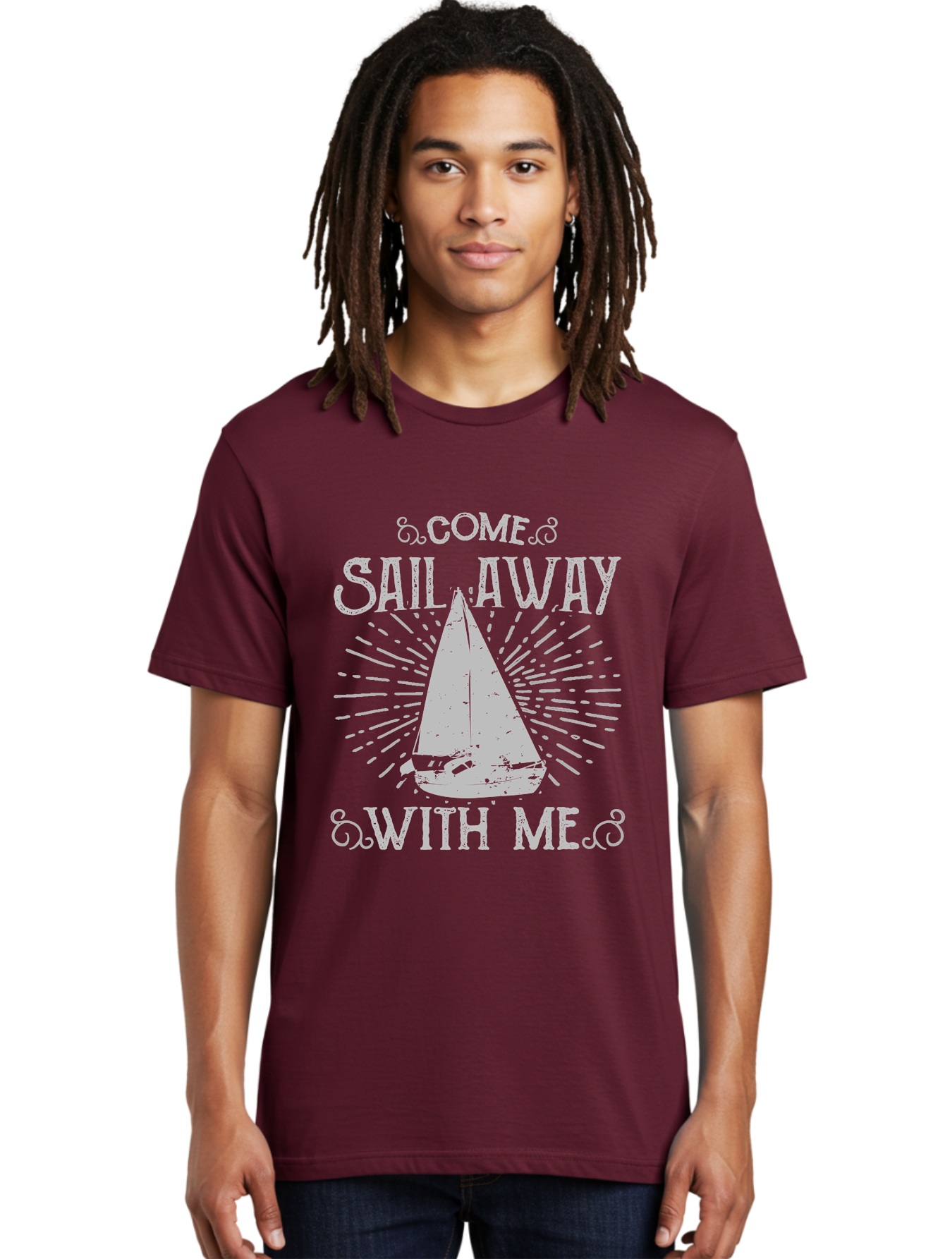 Come Sail Away -Women Men'S Graphic Tee, 100% Cotton, Comfortable Casual Summer Wear, Machine Washable, Sailboat Graphic, Nautical Theme, Inspirational Quote, Vintage Design, Sailing Adventure, Ocean Getaway, Relaxing Atmosphere, Retro Style Aae205 16