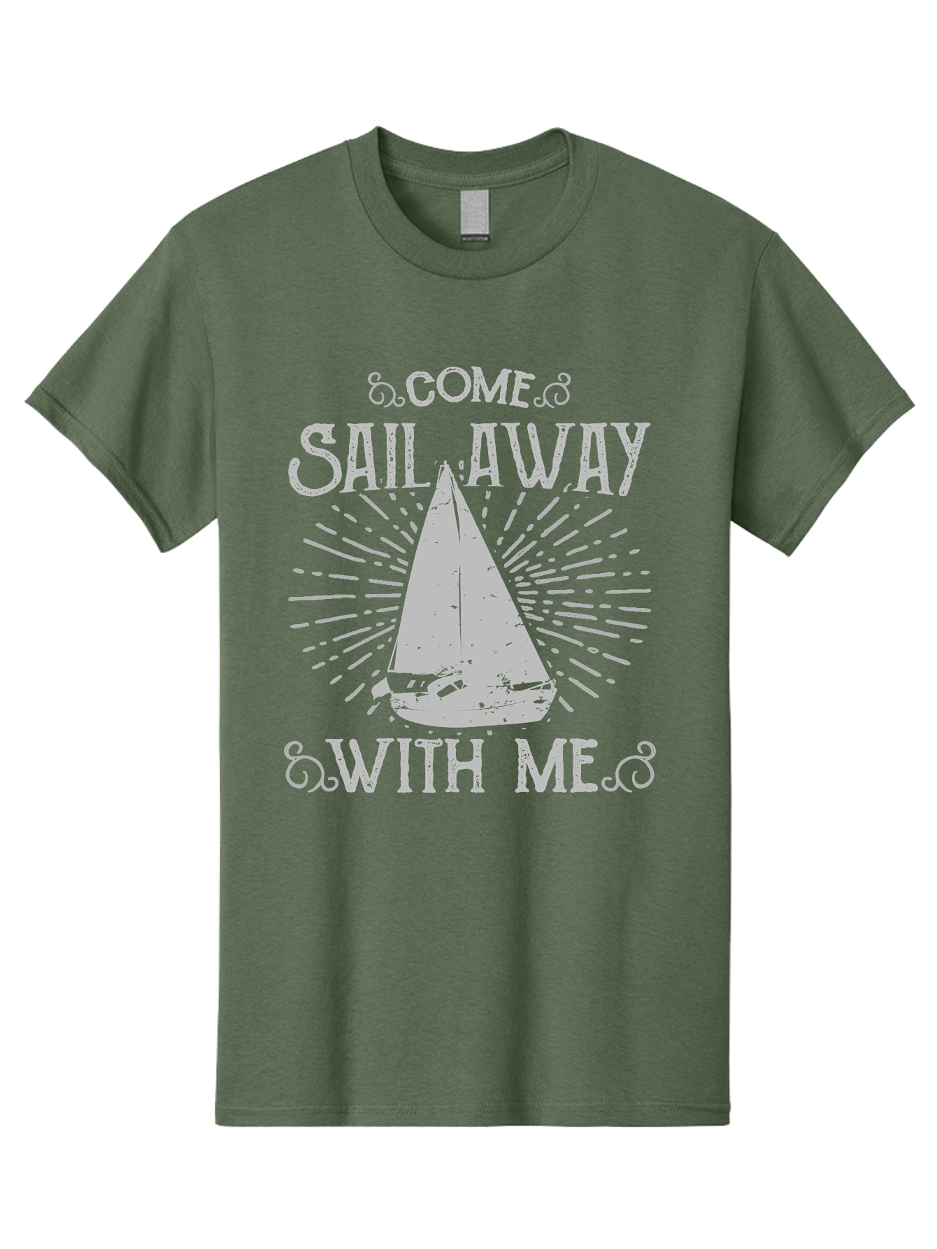 Come Sail Away -Women Men'S Graphic Tee, 100% Cotton, Comfortable Casual Summer Wear, Machine Washable, Sailboat Graphic, Nautical Theme, Inspirational Quote, Vintage Design, Sailing Adventure, Ocean Getaway, Relaxing Atmosphere, Retro Style Aae205 14