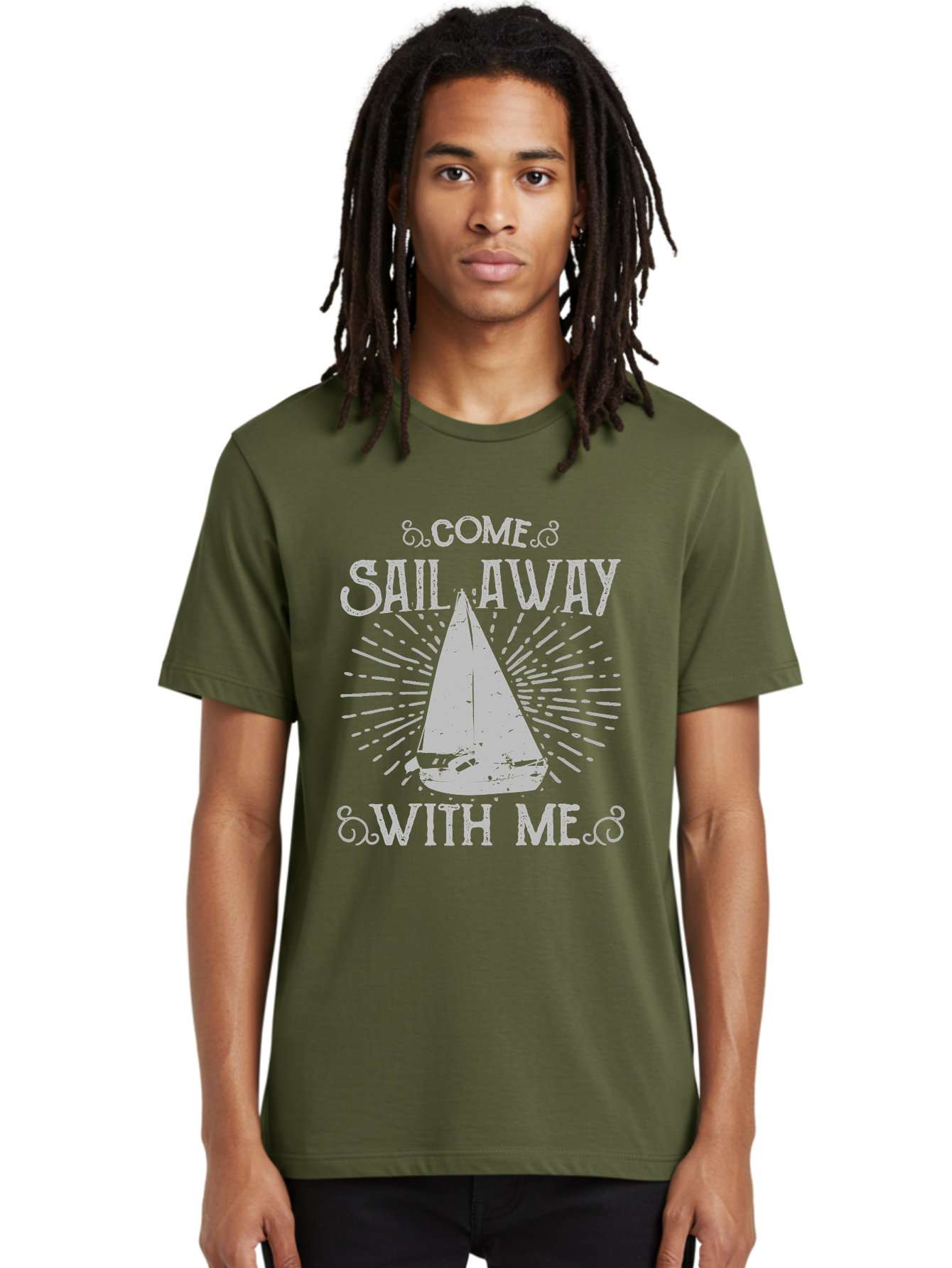 Come Sail Away -Women Men'S Graphic Tee, 100% Cotton, Comfortable Casual Summer Wear, Machine Washable, Sailboat Graphic, Nautical Theme, Inspirational Quote, Vintage Design, Sailing Adventure, Ocean Getaway, Relaxing Atmosphere, Retro Style Aae205 29