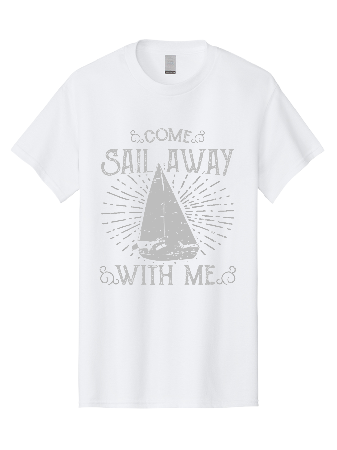 Come Sail Away -Women Men'S Graphic Tee, 100% Cotton, Comfortable Casual Summer Wear, Machine Washable, Sailboat Graphic, Nautical Theme, Inspirational Quote, Vintage Design, Sailing Adventure, Ocean Getaway, Relaxing Atmosphere, Retro Style Aae205 12