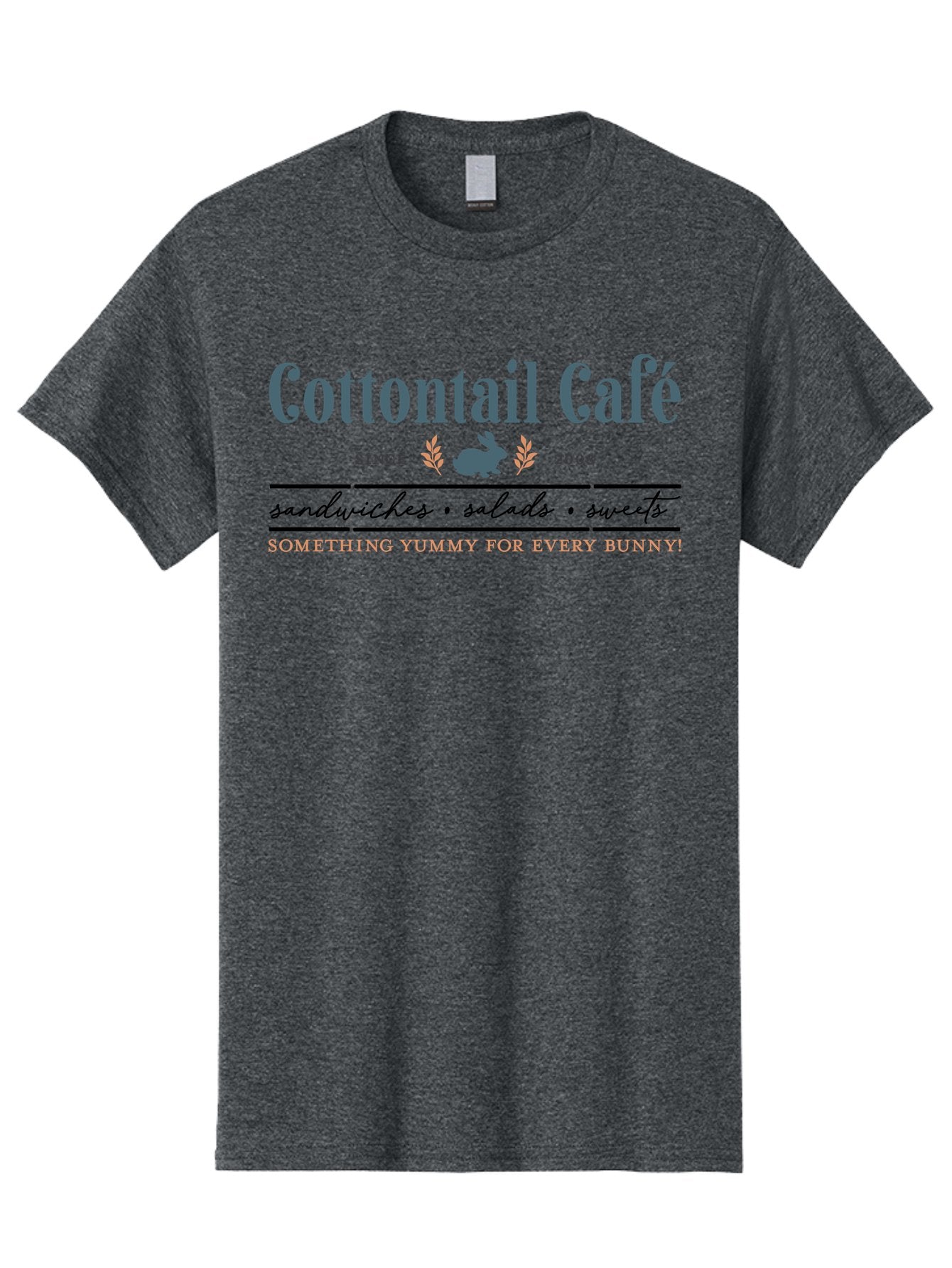 Cottontail Cafe Men'S Graphic Tee, 100% Cotton, Comfortable Casual Summer Wear, Machine Washable, Cafe Menu, Sandwiches, Salads, Sweets, Cottontail, Rabbit, Bistro, Dining, Restaurant, Food, Treats, Yummy, Bunny Aae206 4
