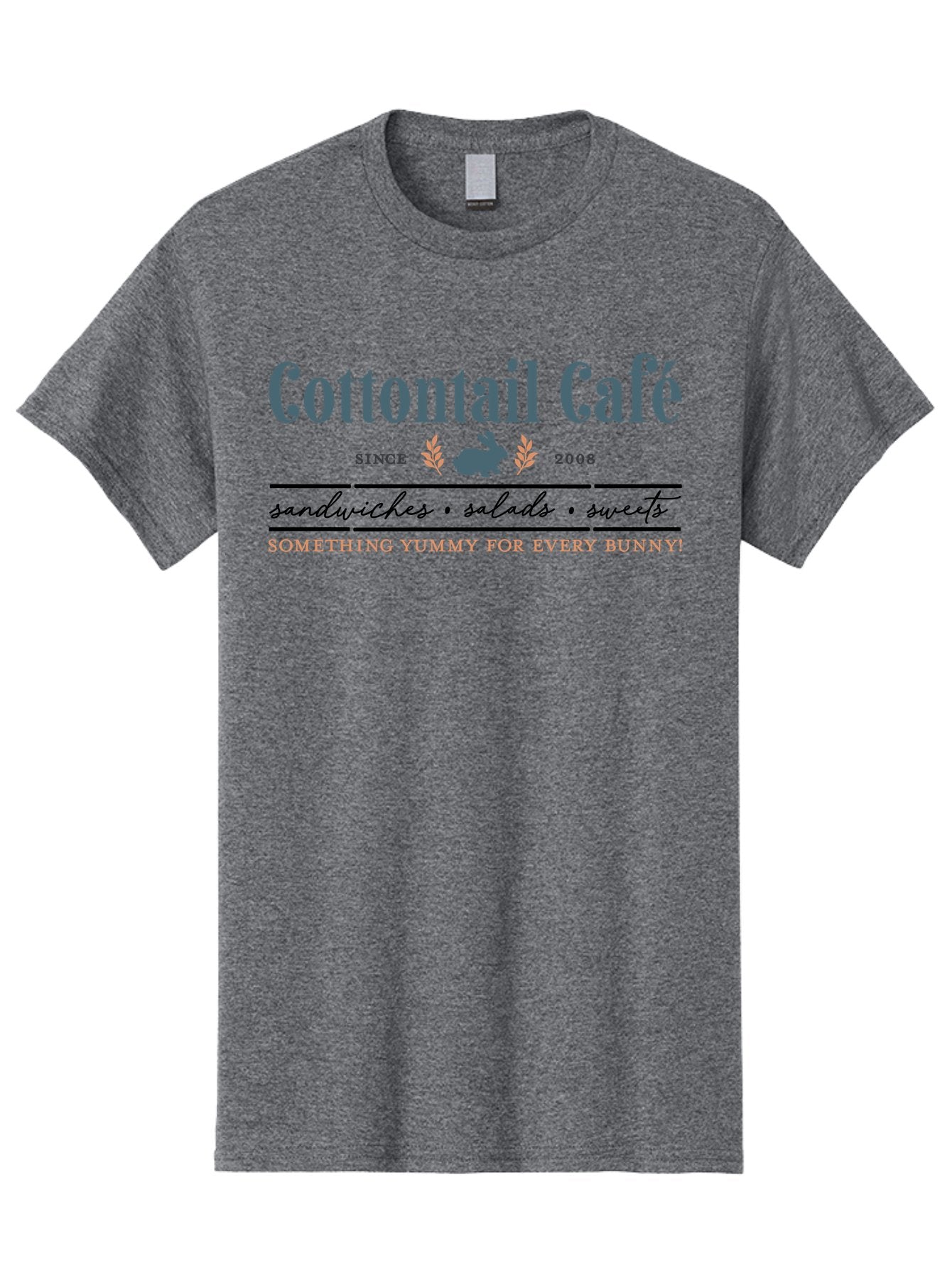 Cottontail Cafe Men'S Graphic Tee, 100% Cotton, Comfortable Casual Summer Wear, Machine Washable, Cafe Menu, Sandwiches, Salads, Sweets, Cottontail, Rabbit, Bistro, Dining, Restaurant, Food, Treats, Yummy, Bunny Aae206 10