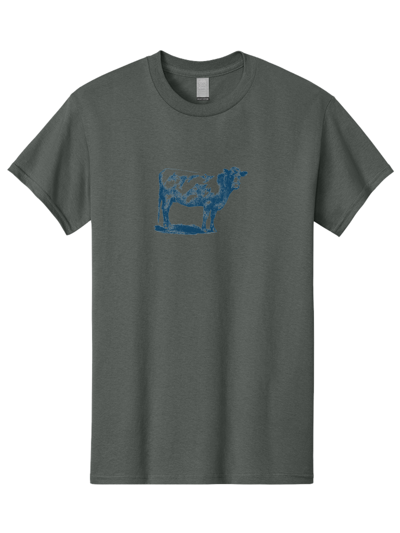 Country Cow Classic Men'S Graphic Tee, 100% Cotton, Comfortable Casual Summer Wear, Machine Washable, Cow Standing, Livestock Illustration, Agricultural Graphics, Farm Animal Art, Monochrome Cow, Rustic Design, Simple Graphics, Country Charm, Aae207 9