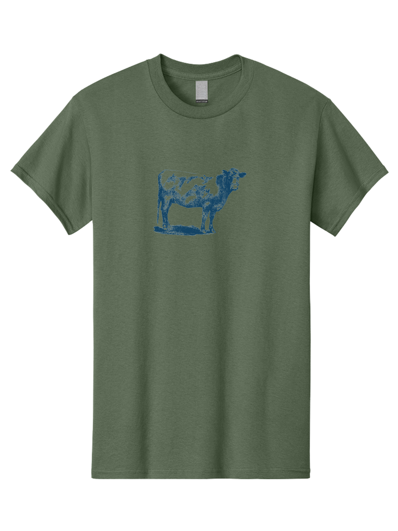 Country Cow Classic Men'S Graphic Tee, 100% Cotton, Comfortable Casual Summer Wear, Machine Washable, Cow Standing, Livestock Illustration, Agricultural Graphics, Farm Animal Art, Monochrome Cow, Rustic Design, Simple Graphics, Country Charm, Aae207 13