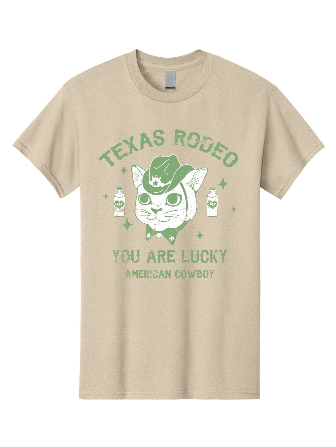 Cowboy Men'S Graphic Tee, 100% Cotton, Comfortable Casual Summer Wear, Machine Washable, Cowboy Cat, Western Wear, Texas Rodeo, Lucky Charm, American Cowboy, Feline Cowboy, Country Style, Cowboy Hat, Star Motif, Whiskey Bottles, Retro Vibe, Aae208 11