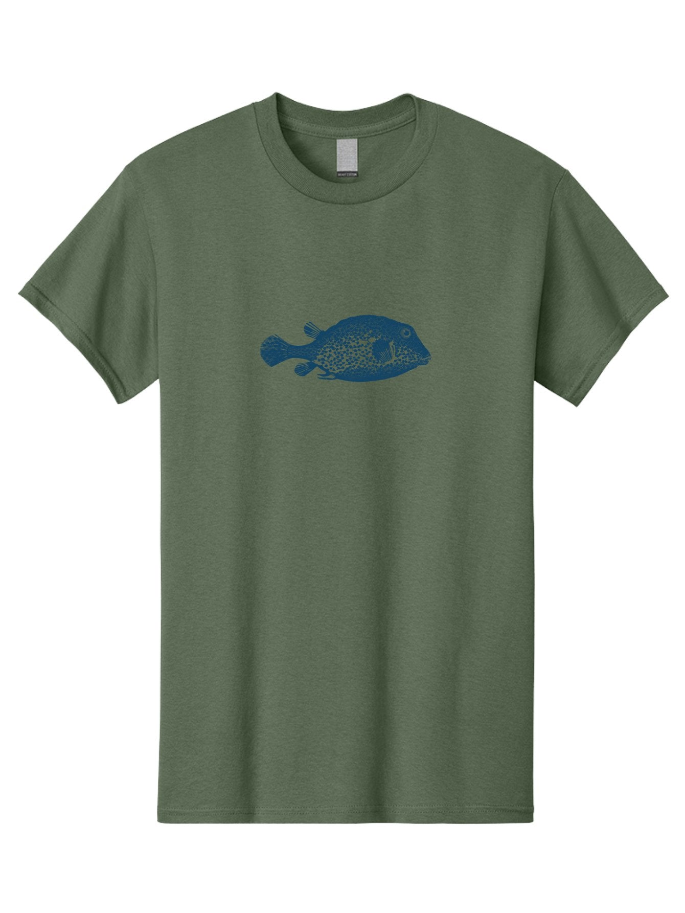 Cragfish Men'S Graphic Tee, 100% Cotton, Comfortable Casual Summer Wear, Machine Washable, Blue Fish, Spotted Fish, Marine Life, Ocean Creature, Fish Silhouette, Aquatic Animal, Underwater World, Wildlife Art, Fish Illustration Aae209
