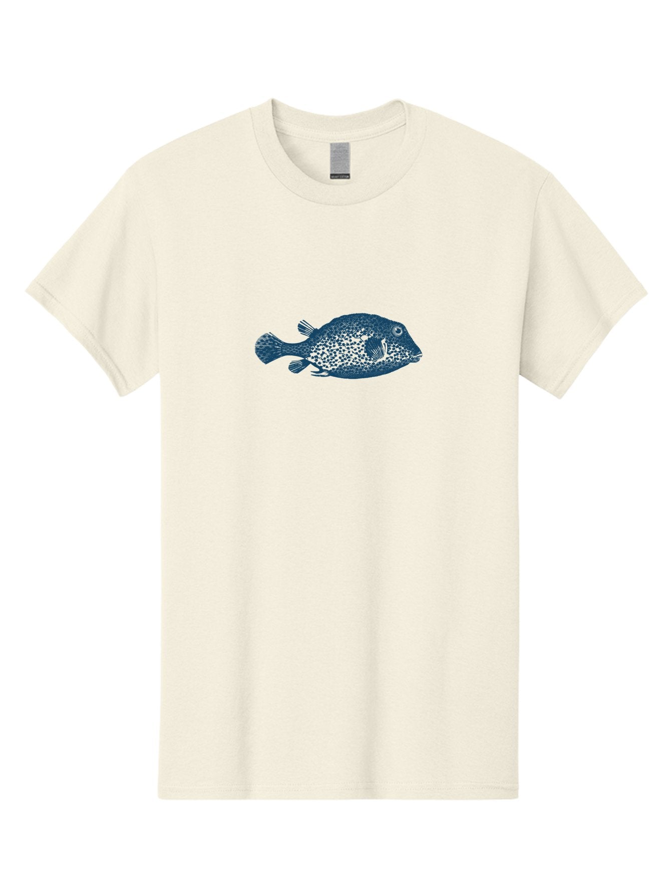 Cragfish Men'S Graphic Tee, 100% Cotton, Comfortable Casual Summer Wear, Machine Washable, Blue Fish, Spotted Fish, Marine Life, Ocean Creature, Fish Silhouette, Aquatic Animal, Underwater World, Wildlife Art, Fish Illustration Aae209 3