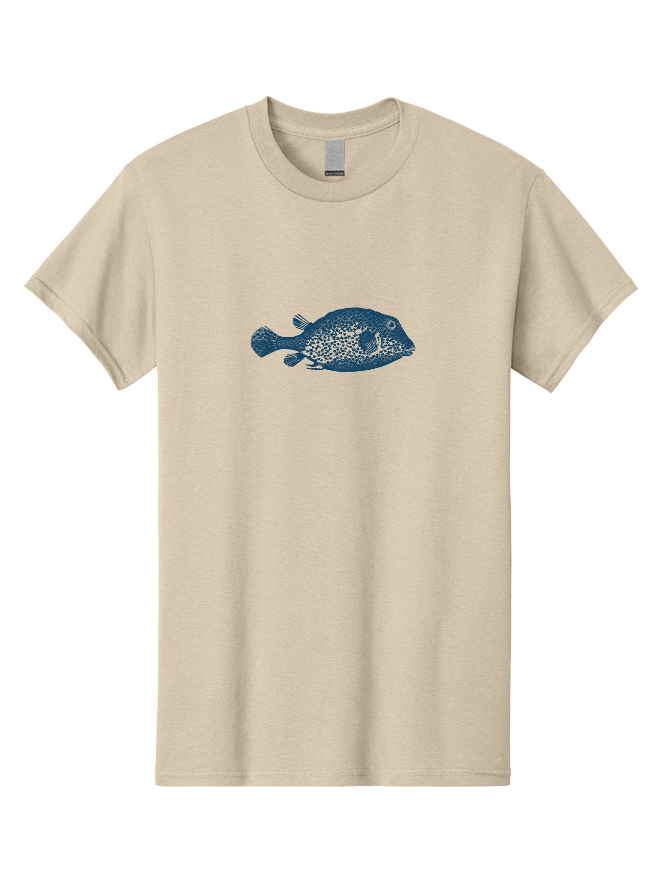 Cragfish Men'S Graphic Tee, 100% Cotton, Comfortable Casual Summer Wear, Machine Washable, Blue Fish, Spotted Fish, Marine Life, Ocean Creature, Fish Silhouette, Aquatic Animal, Underwater World, Wildlife Art, Fish Illustration Aae209 9