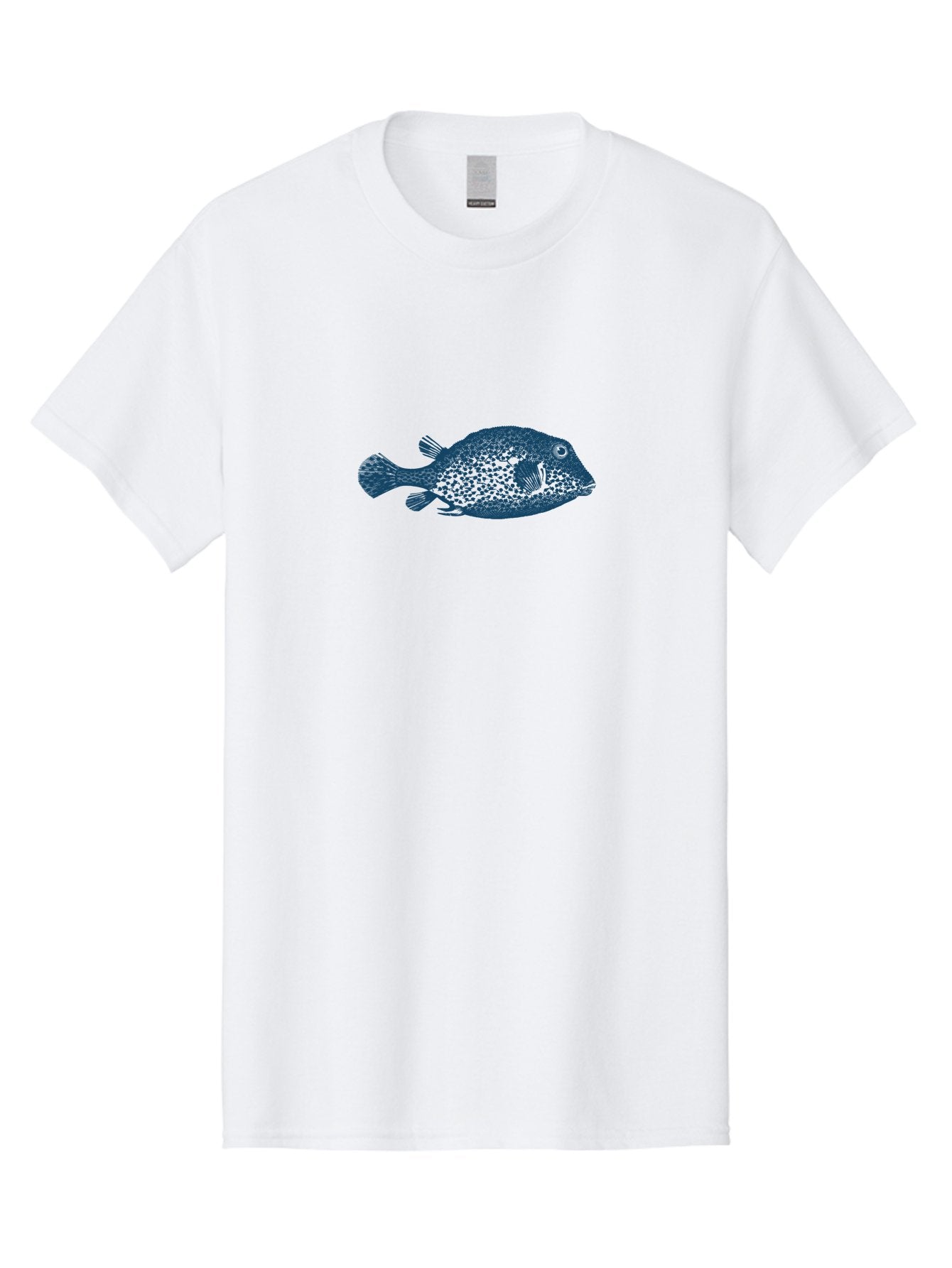 Cragfish Men'S Graphic Tee, 100% Cotton, Comfortable Casual Summer Wear, Machine Washable, Blue Fish, Spotted Fish, Marine Life, Ocean Creature, Fish Silhouette, Aquatic Animal, Underwater World, Wildlife Art, Fish Illustration Aae209 4
