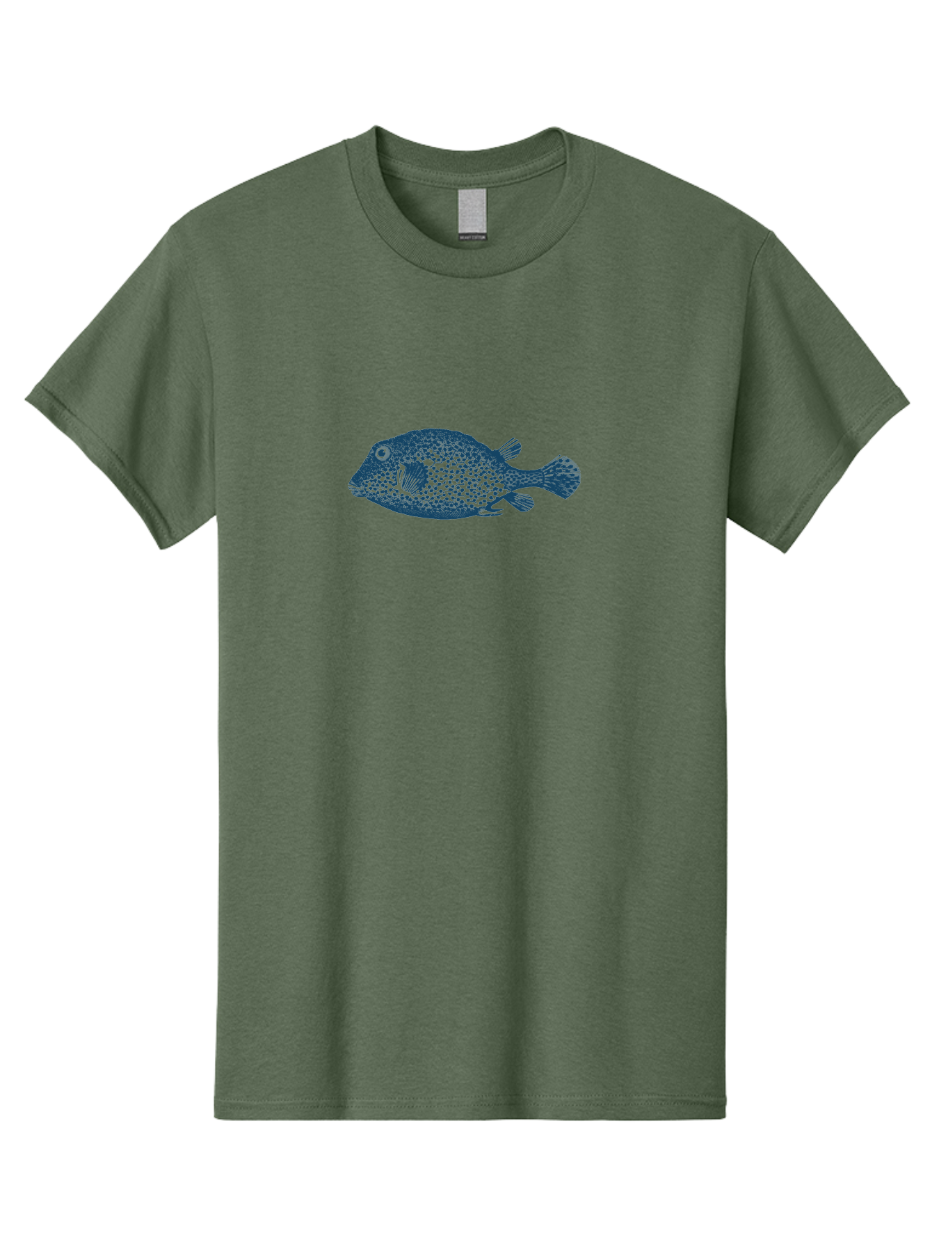 Cragfish 2 Men'S Graphic Tee, 100% Cotton, Comfortable Casual Summer Wear, Machine Washable, Stylized Fish, Blue Fish Graphic, Spotted Fish, Ocean Creature, Aquatic Life, Digital Art, Marine Animal Aae210 25