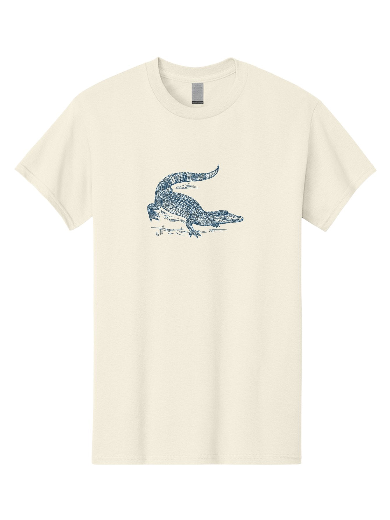 Crocodile Driftwalk Men'S Graphic Tee, 100% Cotton, Comfortable Casual Summer Wear, Machine Washable, Crocodile, Reptile, Wildlife, Alligator, Predator, Sharp Teeth, Scaly Skin, Water Creature, Wild Animal, Nature Aae215