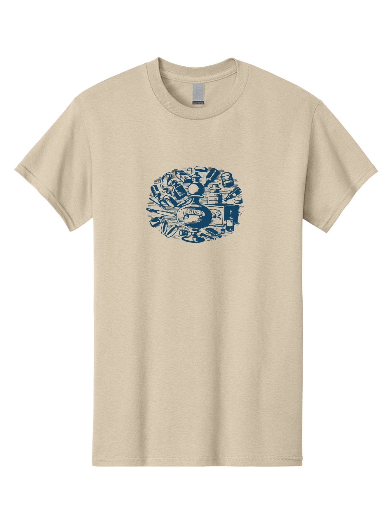 Cure & Chaos Men'S Graphic Tee, 100% Cotton, Comfortable Casual Summer Wear, Machine Washable, Prescription Medication, Medical Supplies, Pharmacy Items, Drug Paraphernalia, Pill Bottles, Medical Equipment, Healthcare Products, Pharmaceuticals Aae220 7