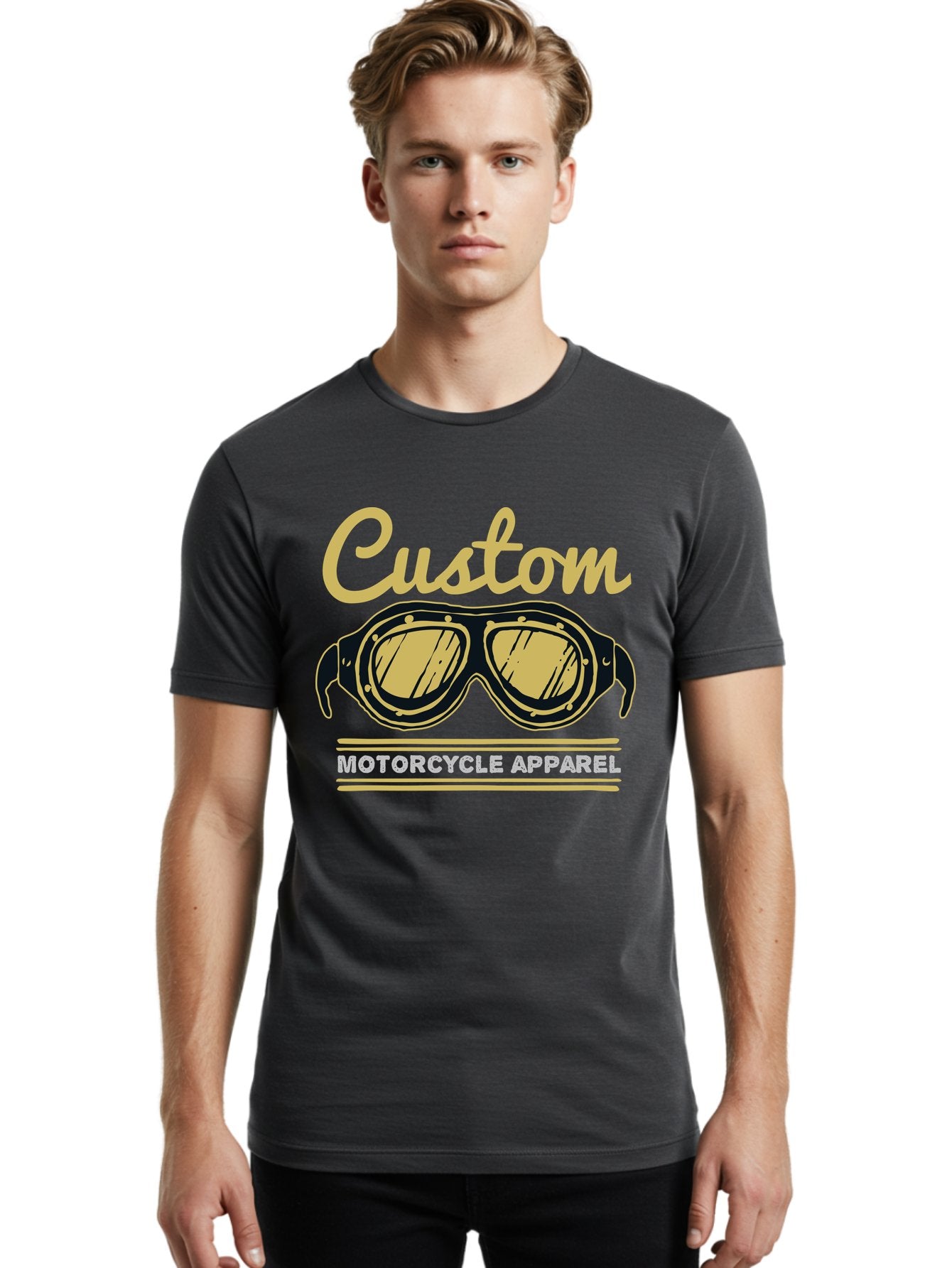Custom Apparel Men'S Graphic Tee, 100% Cotton, Comfortable Casual Summer Wear, Machine Washable, Vintage Motorcycle Goggles, Custom Apparel, Biker Accessories, Retro Style, Motorcycle Culture, Custom Clothing Aae221 18