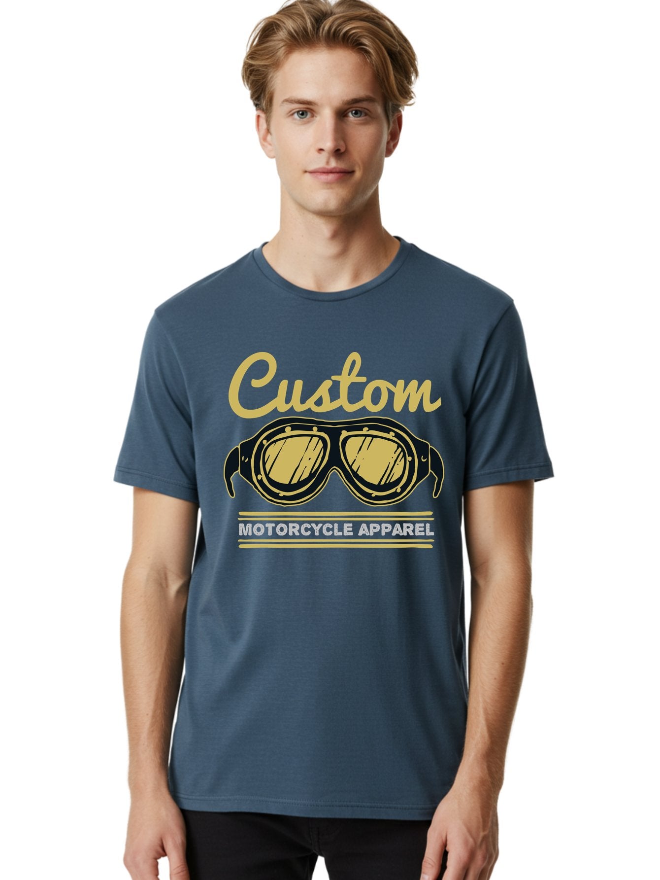Custom Apparel Men'S Graphic Tee, 100% Cotton, Comfortable Casual Summer Wear, Machine Washable, Vintage Motorcycle Goggles, Custom Apparel, Biker Accessories, Retro Style, Motorcycle Culture, Custom Clothing Aae221 27