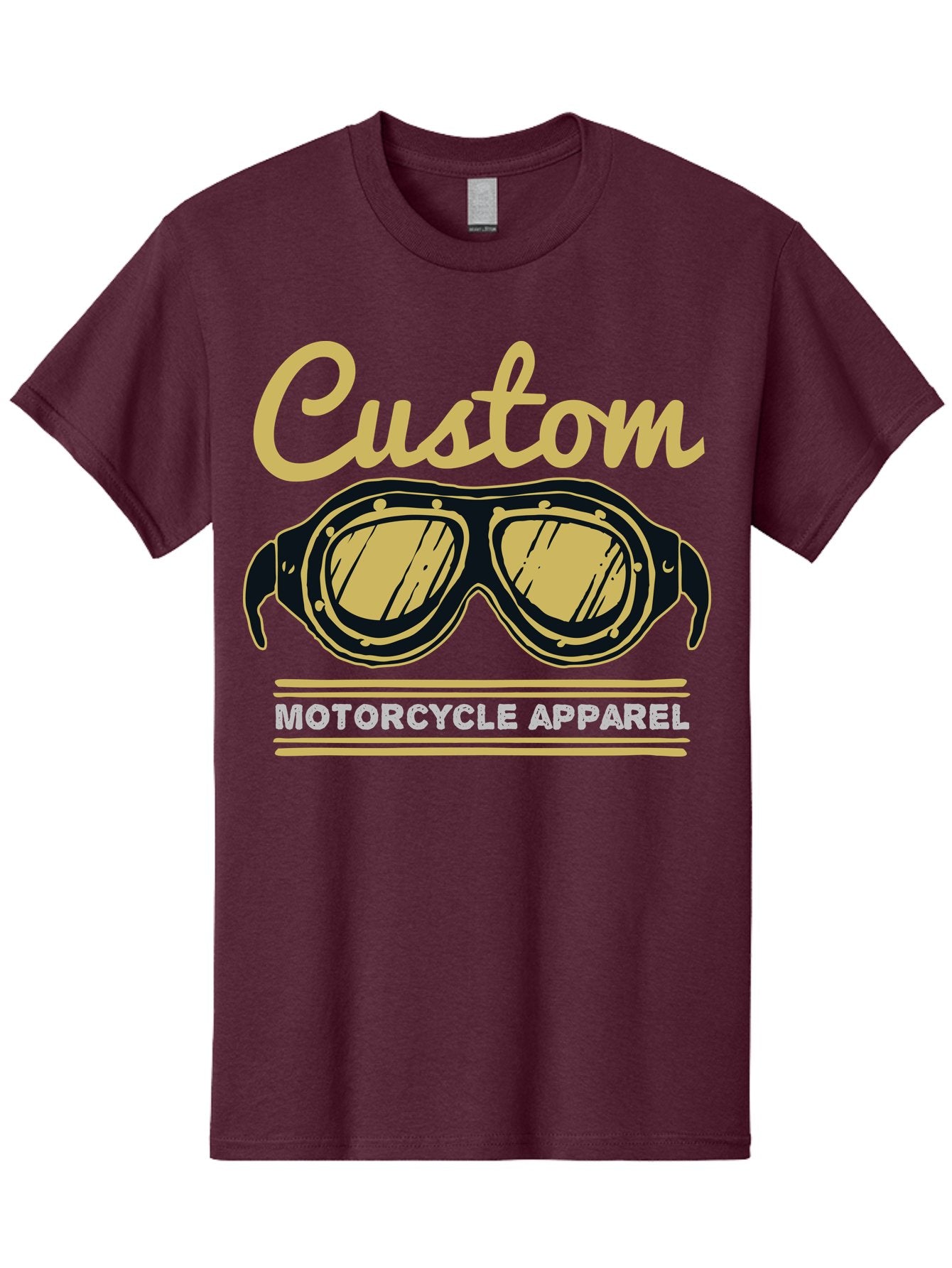 Custom Apparel Men'S Graphic Tee, 100% Cotton, Comfortable Casual Summer Wear, Machine Washable, Vintage Motorcycle Goggles, Custom Apparel, Biker Accessories, Retro Style, Motorcycle Culture, Custom Clothing Aae221
