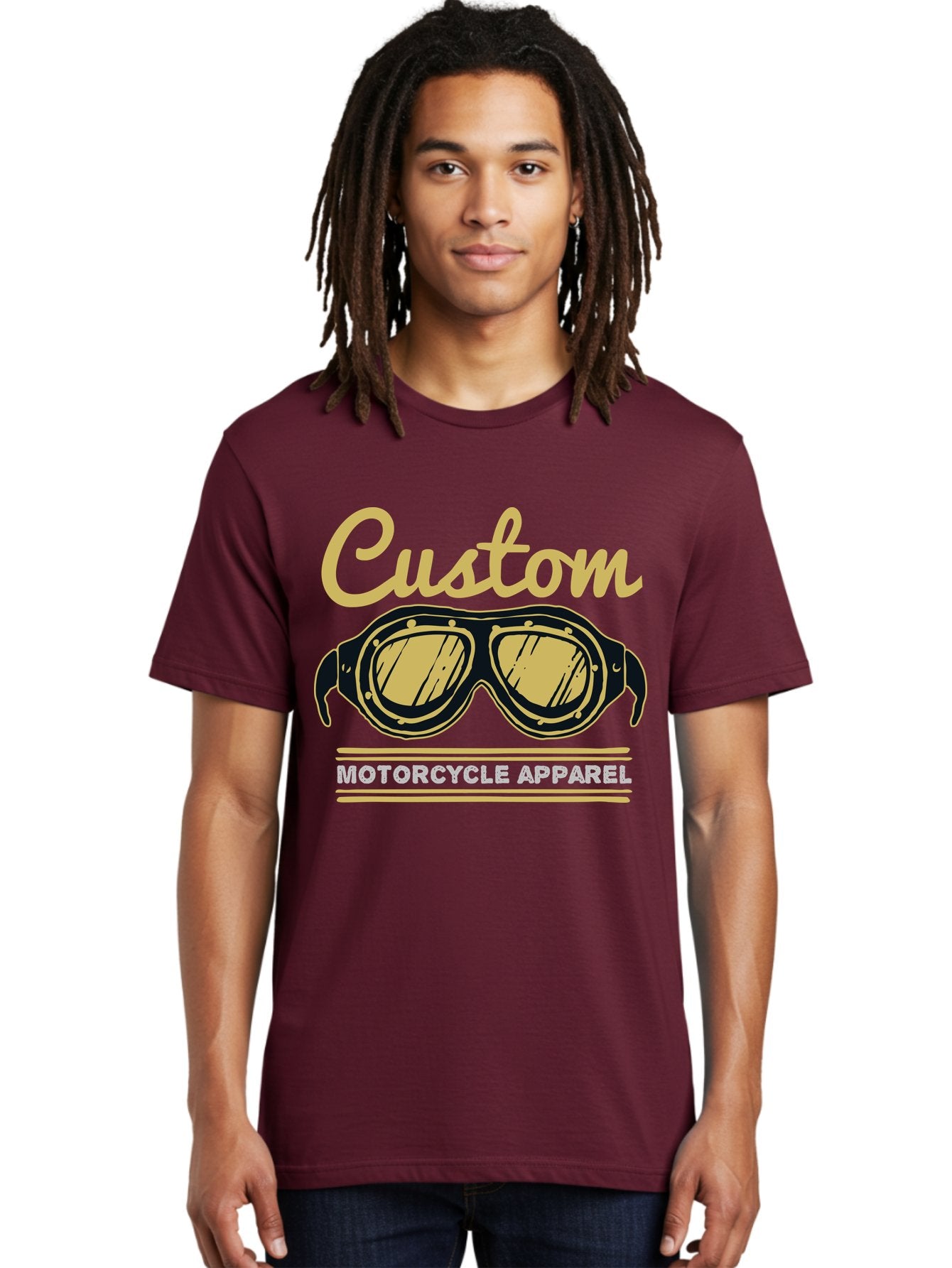 Custom Apparel Men'S Graphic Tee, 100% Cotton, Comfortable Casual Summer Wear, Machine Washable, Vintage Motorcycle Goggles, Custom Apparel, Biker Accessories, Retro Style, Motorcycle Culture, Custom Clothing Aae221 21