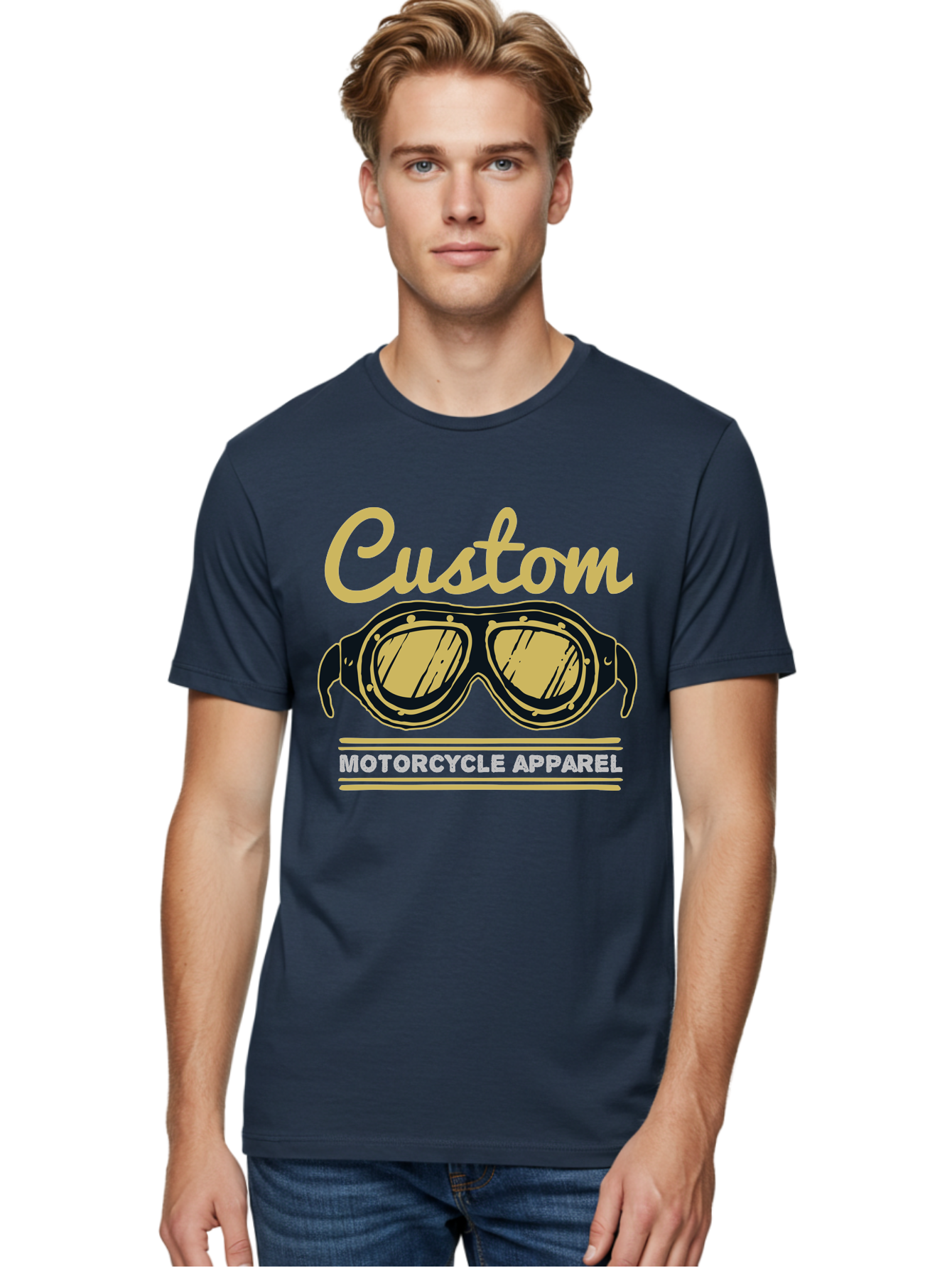 Custom Apparel Men'S Graphic Tee, 100% Cotton, Comfortable Casual Summer Wear, Machine Washable, Vintage Motorcycle Goggles, Custom Apparel, Biker Accessories, Retro Style, Motorcycle Culture, Custom Clothing Aae221 30