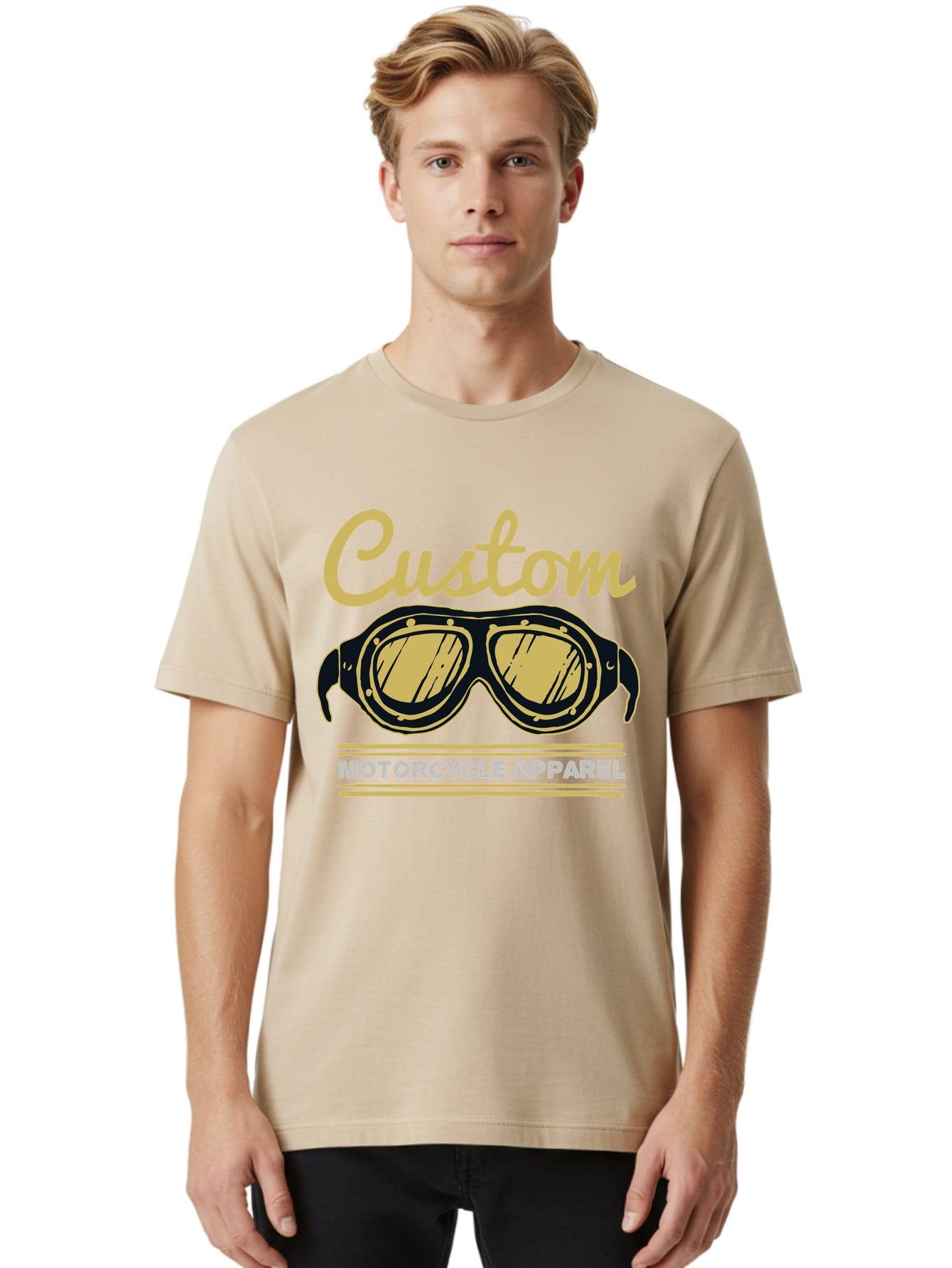 Custom Apparel Men'S Graphic Tee, 100% Cotton, Comfortable Casual Summer Wear, Machine Washable, Vintage Motorcycle Goggles, Custom Apparel, Biker Accessories, Retro Style, Motorcycle Culture, Custom Clothing Aae221 26