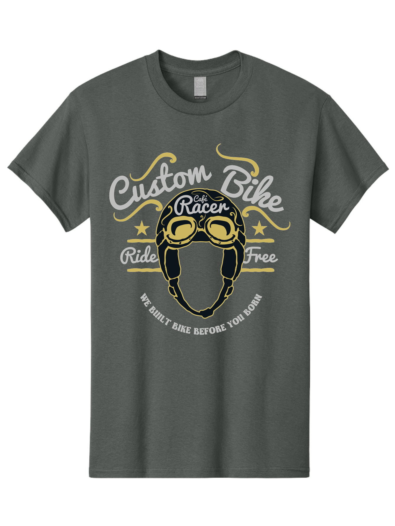 Custom Bike Men'S Graphic Tee, 100% Cotton, Comfortable Casual Summer Wear, Machine Washable, Custom Bike, Cafe Racer, Bicycle Helmet, Ride Free, Cycling Culture, Biker Lifestyle, Vintage Bike, Custom Motorcycle Aae222 25