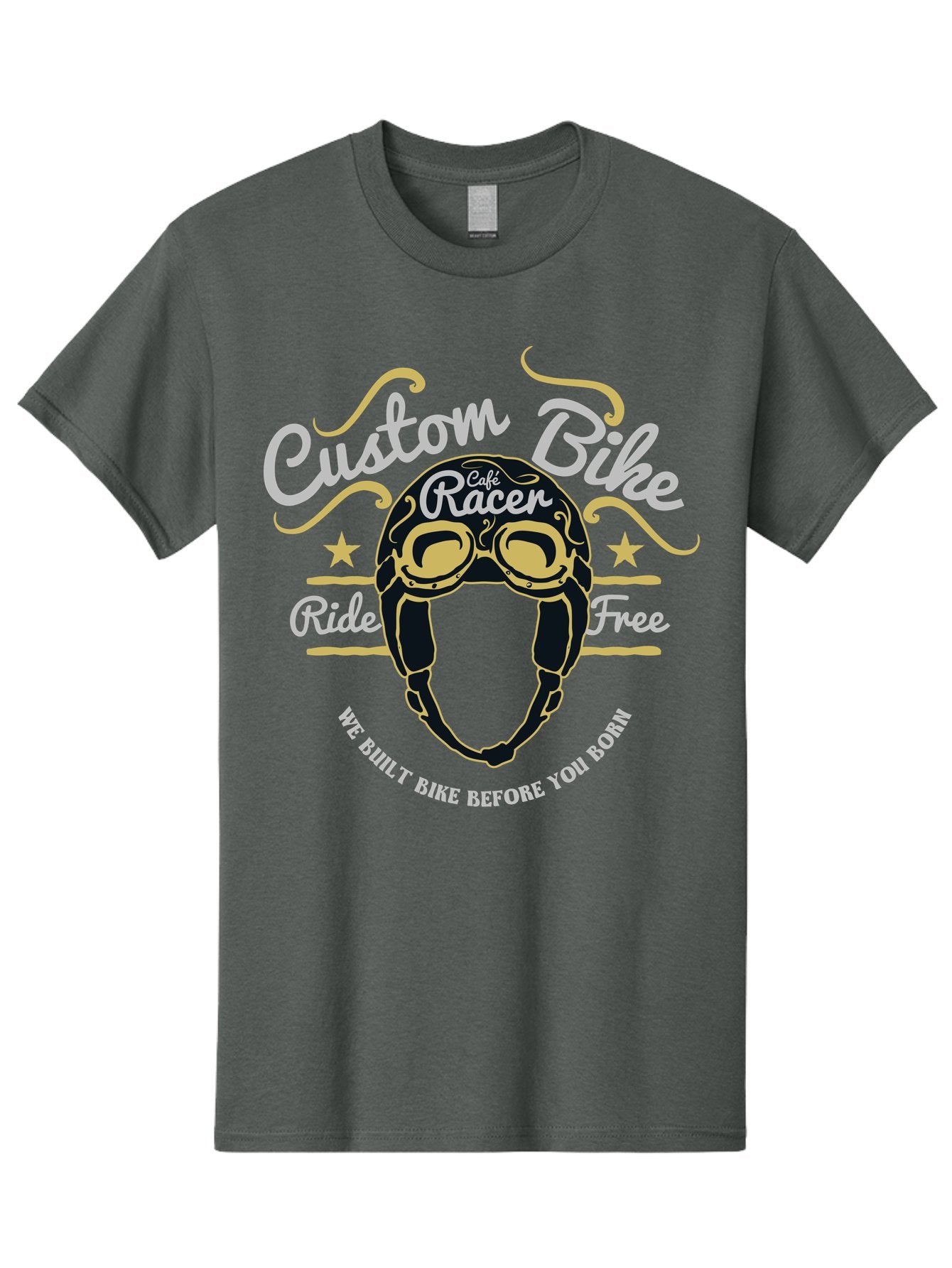 Custom Bike Men'S Graphic Tee, 100% Cotton, Comfortable Casual Summer Wear, Machine Washable, Custom Bike, Cafe Racer, Bicycle Helmet, Ride Free, Cycling Culture, Biker Lifestyle, Vintage Bike, Custom Motorcycle Aae222 7