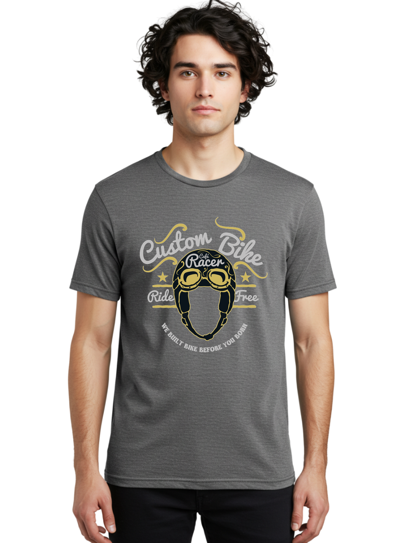 Custom Bike Men'S Graphic Tee, 100% Cotton, Comfortable Casual Summer Wear, Machine Washable, Custom Bike, Cafe Racer, Bicycle Helmet, Ride Free, Cycling Culture, Biker Lifestyle, Vintage Bike, Custom Motorcycle Aae222 10